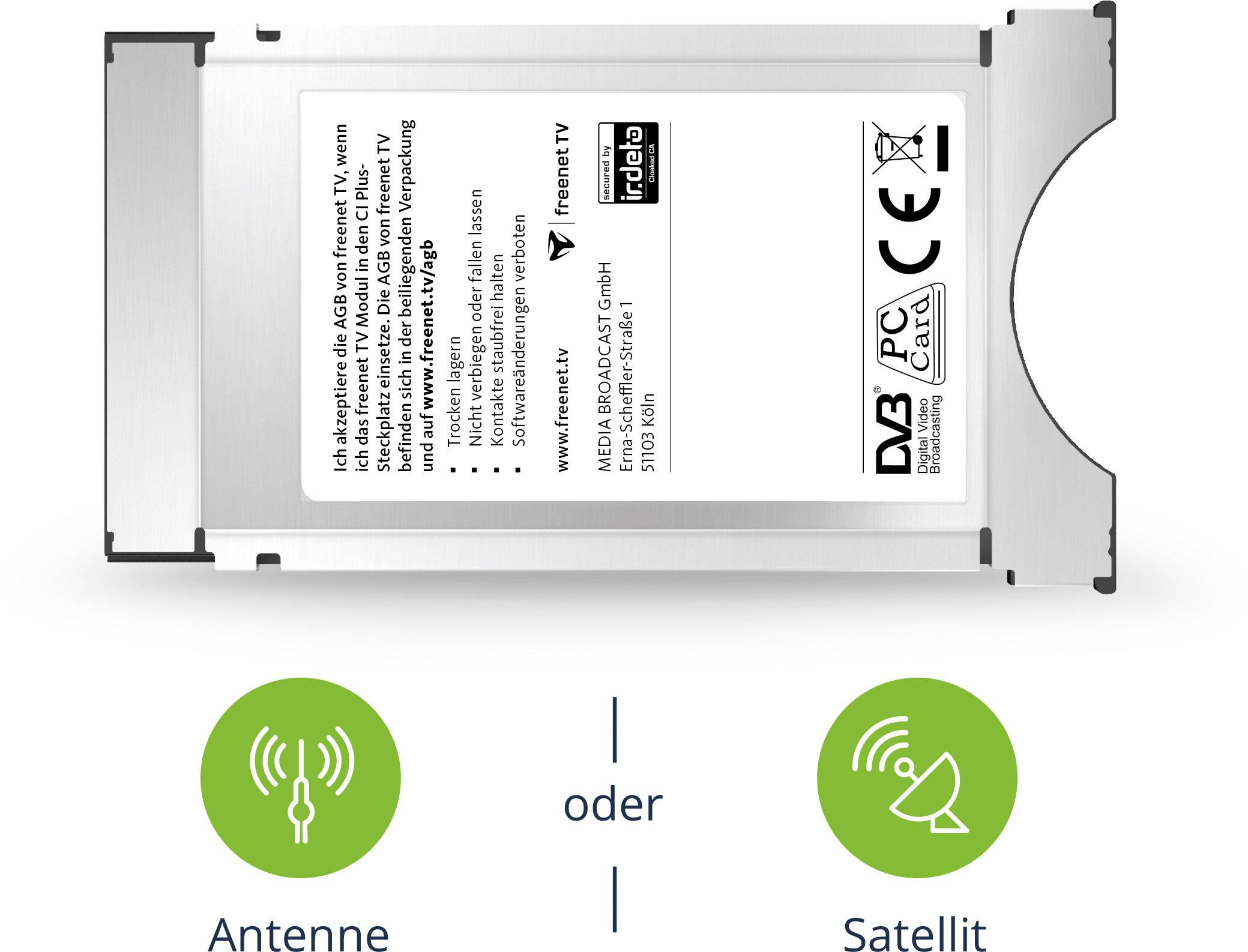 freenet TV CI+ Modul 6 Mon. DVB-T2, SAT inkl. 6 Monate maxdome
