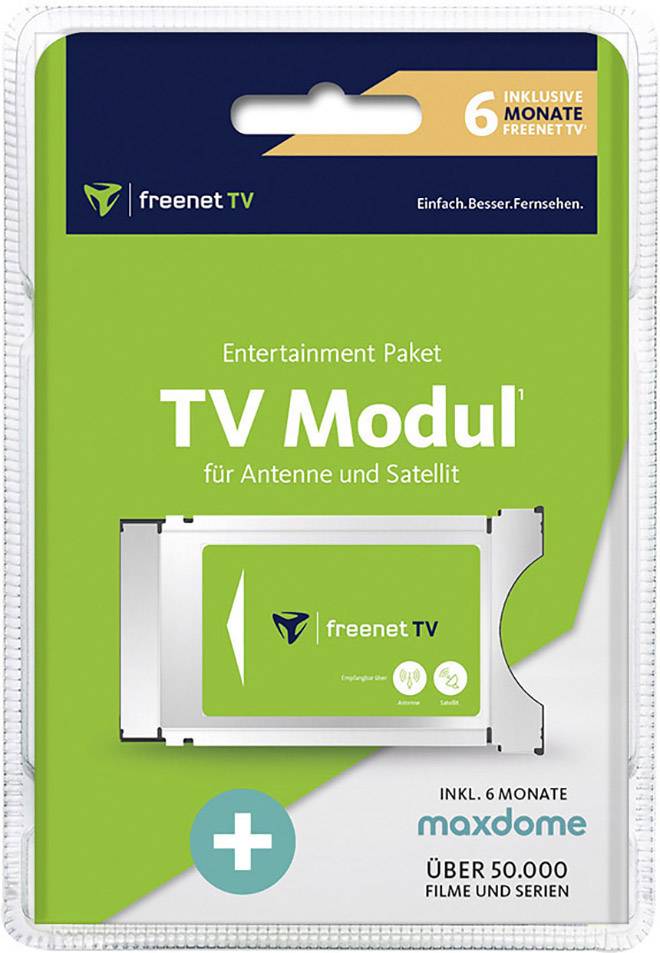 freenet TV CI+ Modul 6 Mon. DVB-T2, SAT inkl. 6 Monate maxdome