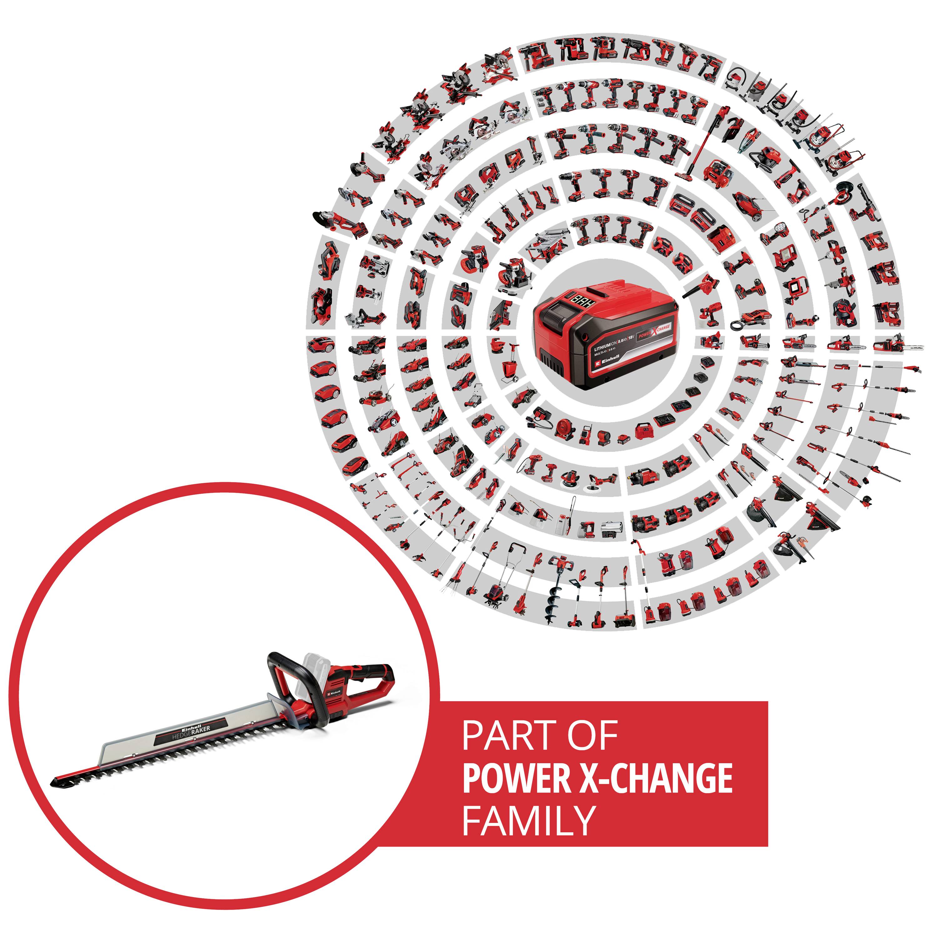 Einhell Power X-Change GE-CH 18/60 Li-Solo Akku Heckenschere ohne Ladegerät, ohne Akku 18V Li-Ion 670mm