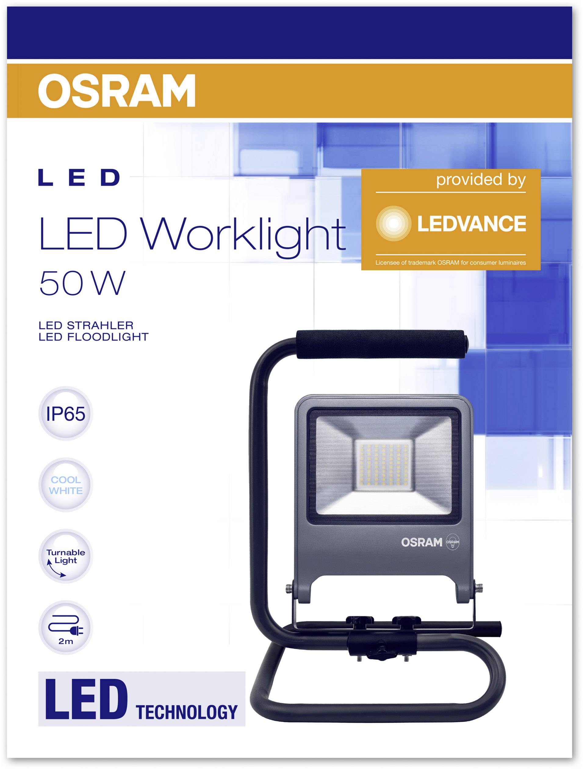 LEDVANCE LED Worklights S-STAND L LED-Baustrahler 50 W 4500 lm 4058075213876