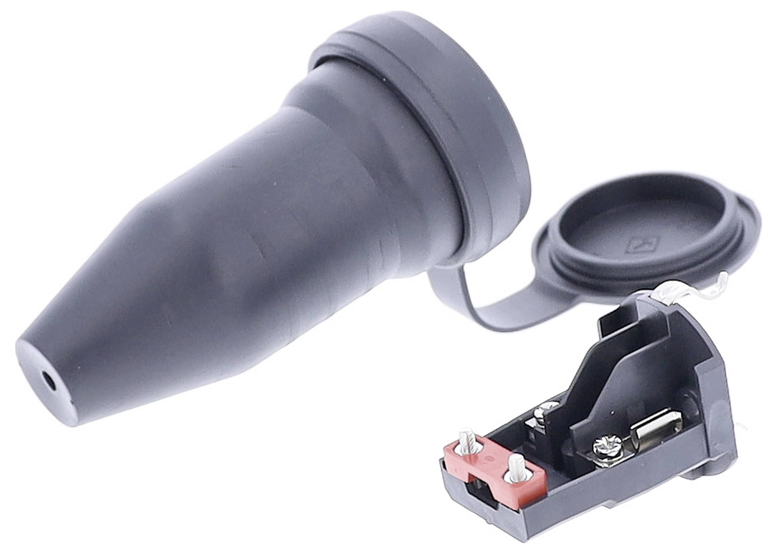 AS Schwabe 60417 Schutzkontaktkupplung Vollgummi 230V Schwarz IP44