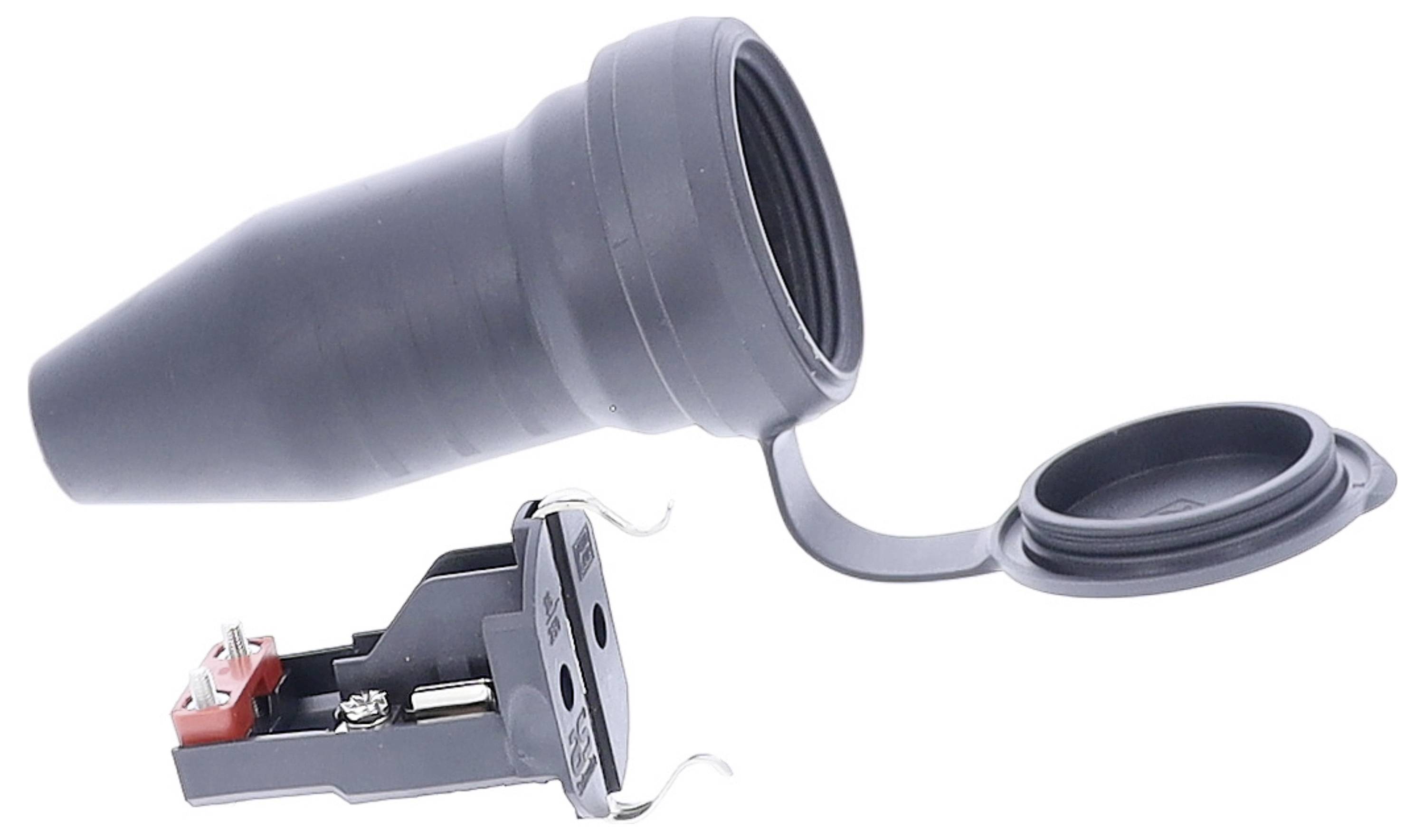 AS Schwabe 60417 Schutzkontaktkupplung Vollgummi 230V Schwarz IP44