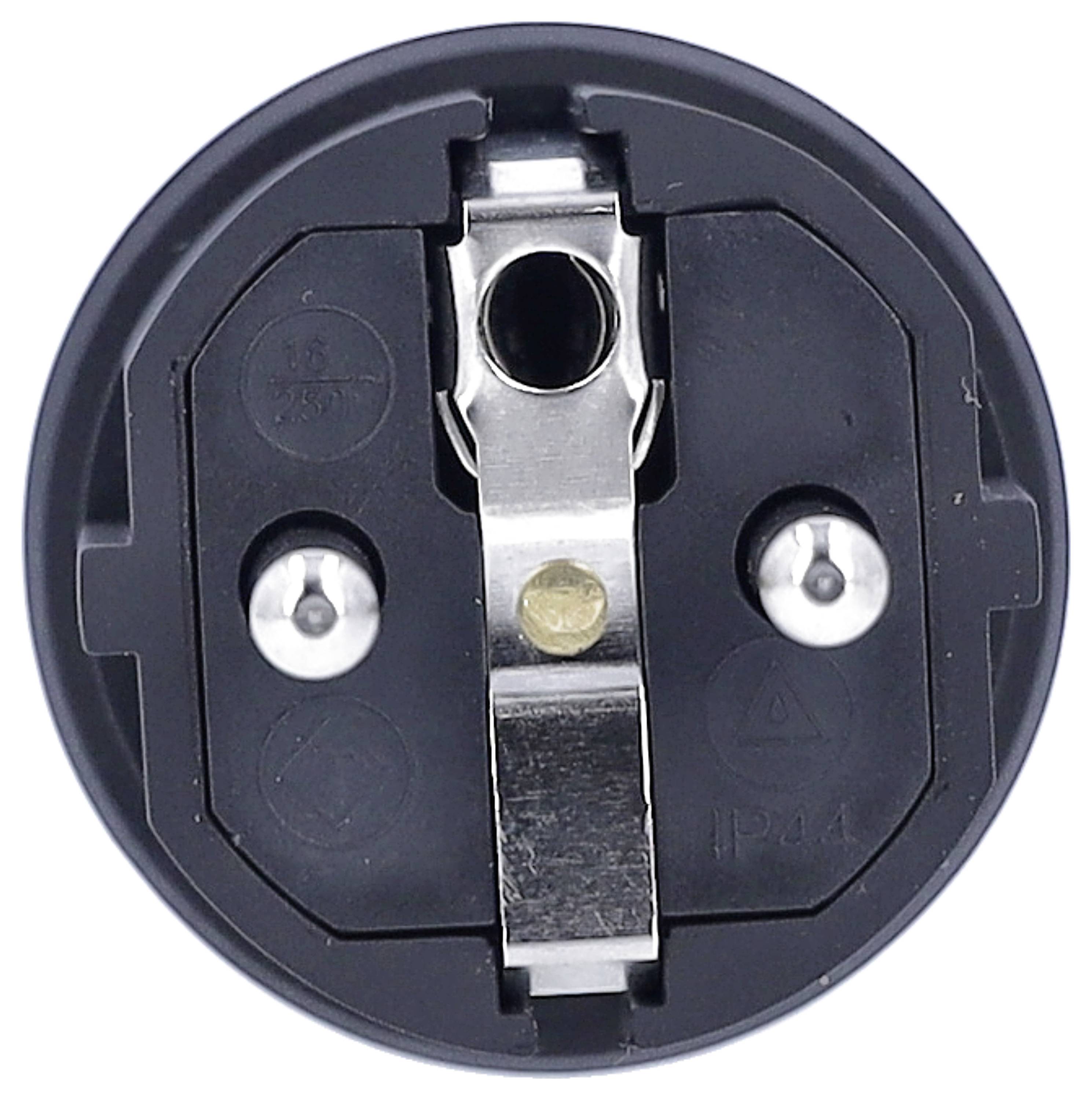 AS Schwabe 61412 Schutzkontaktstecker Vollgummi 230V Schwarz IP44