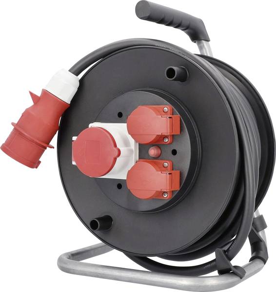AS Schwabe 10155 Kabeltrommel 25.00m Schwarz CEE-Stecker 16A 5polig