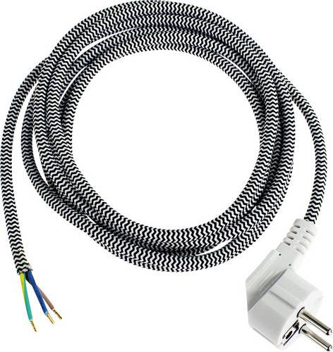 AS Schwabe 87202 Strom Anschlusskabel Schwarz/Weiß 3.00 m