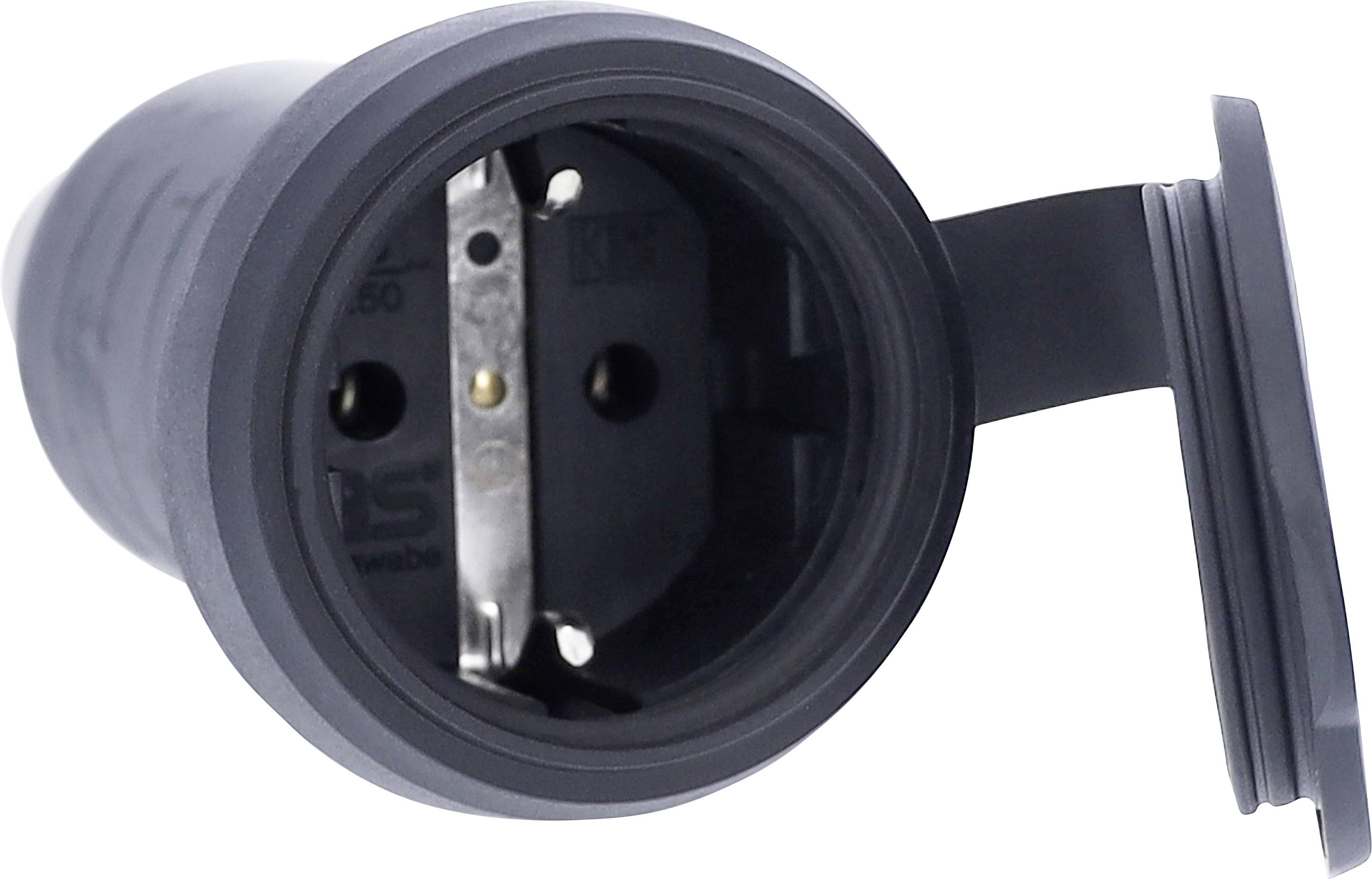 AS Schwabe 60419 Schutzkontaktkupplung 230V Schwarz IP44