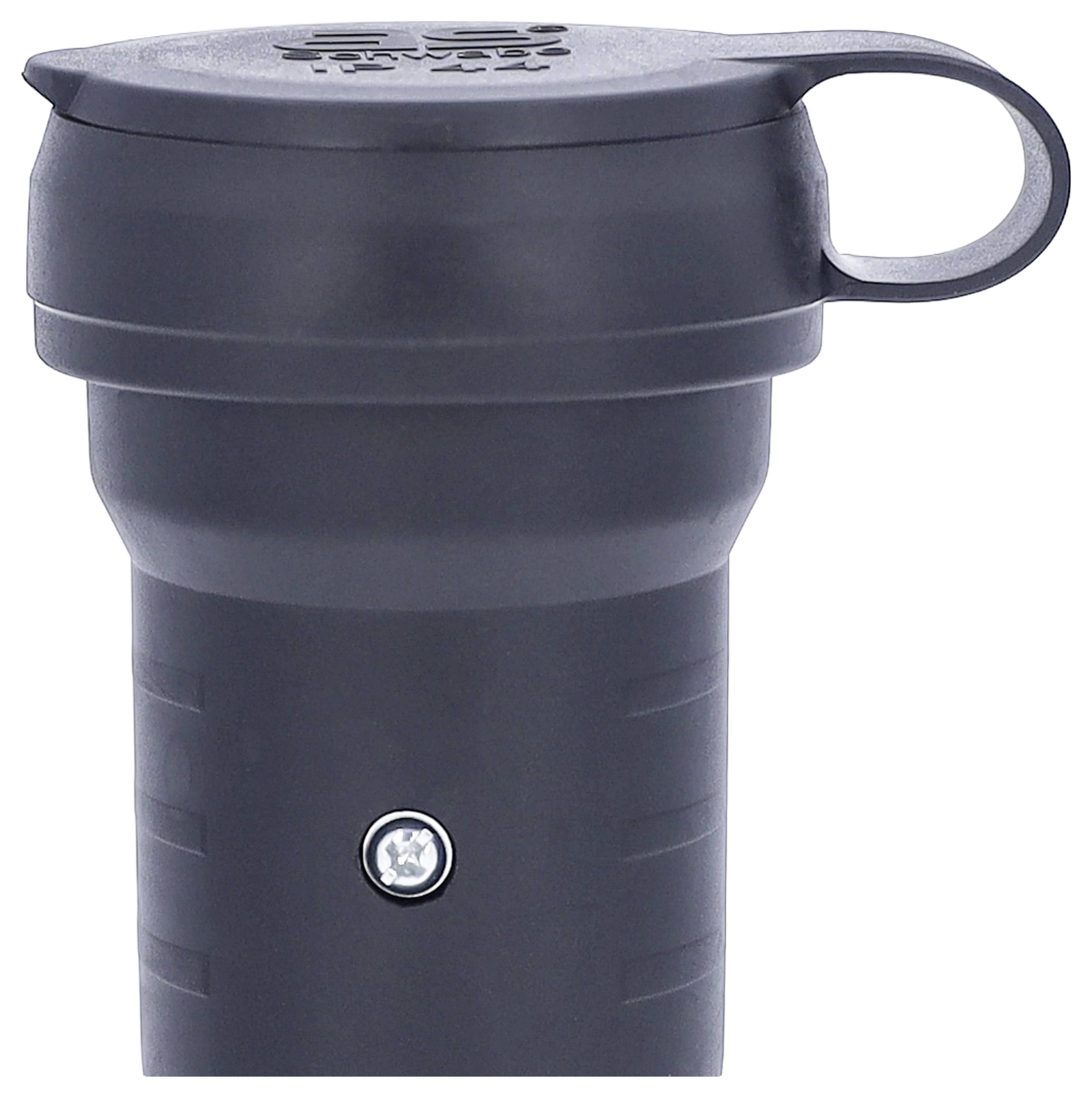 AS Schwabe 60419 Schutzkontaktkupplung 230V Schwarz IP44