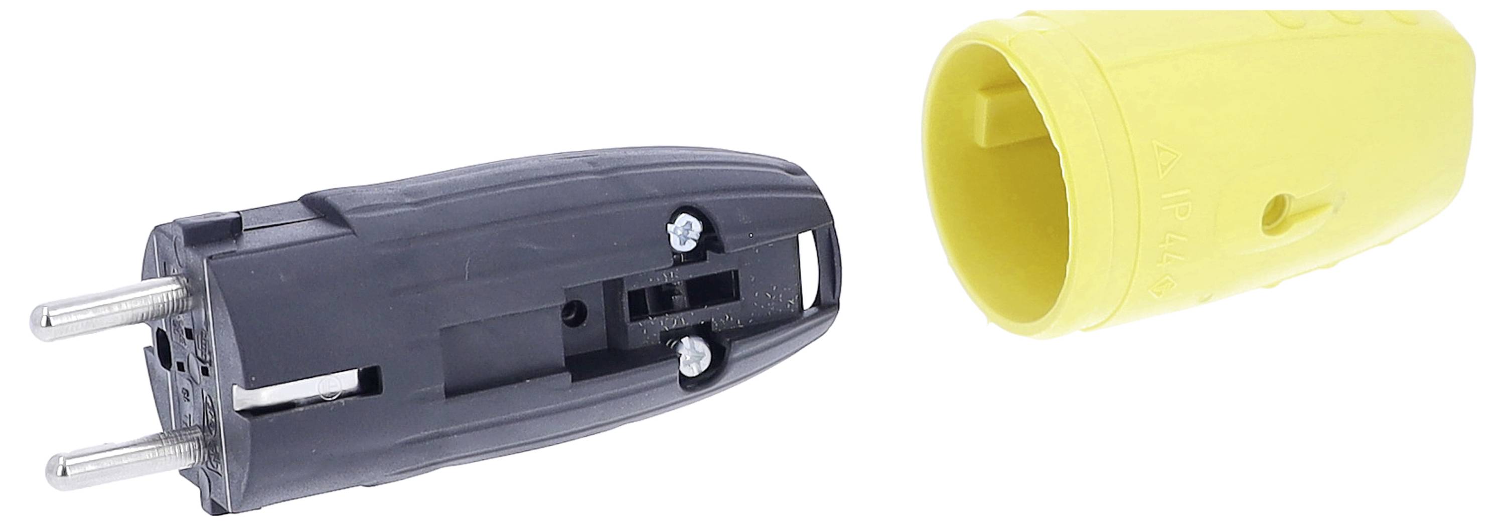 AS Schwabe 62403 Schutzkontaktstecker Gummi 230V Gelb IP44