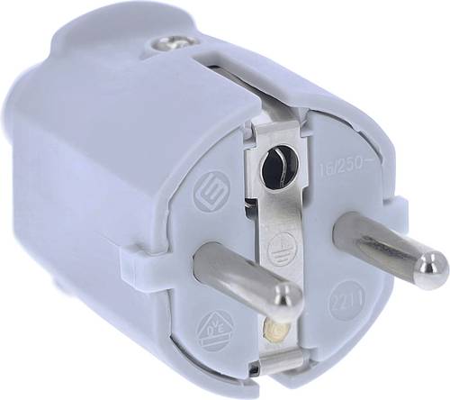 AS Schwabe 62220 Schutzkontaktstecker PVC 230 V Grau
