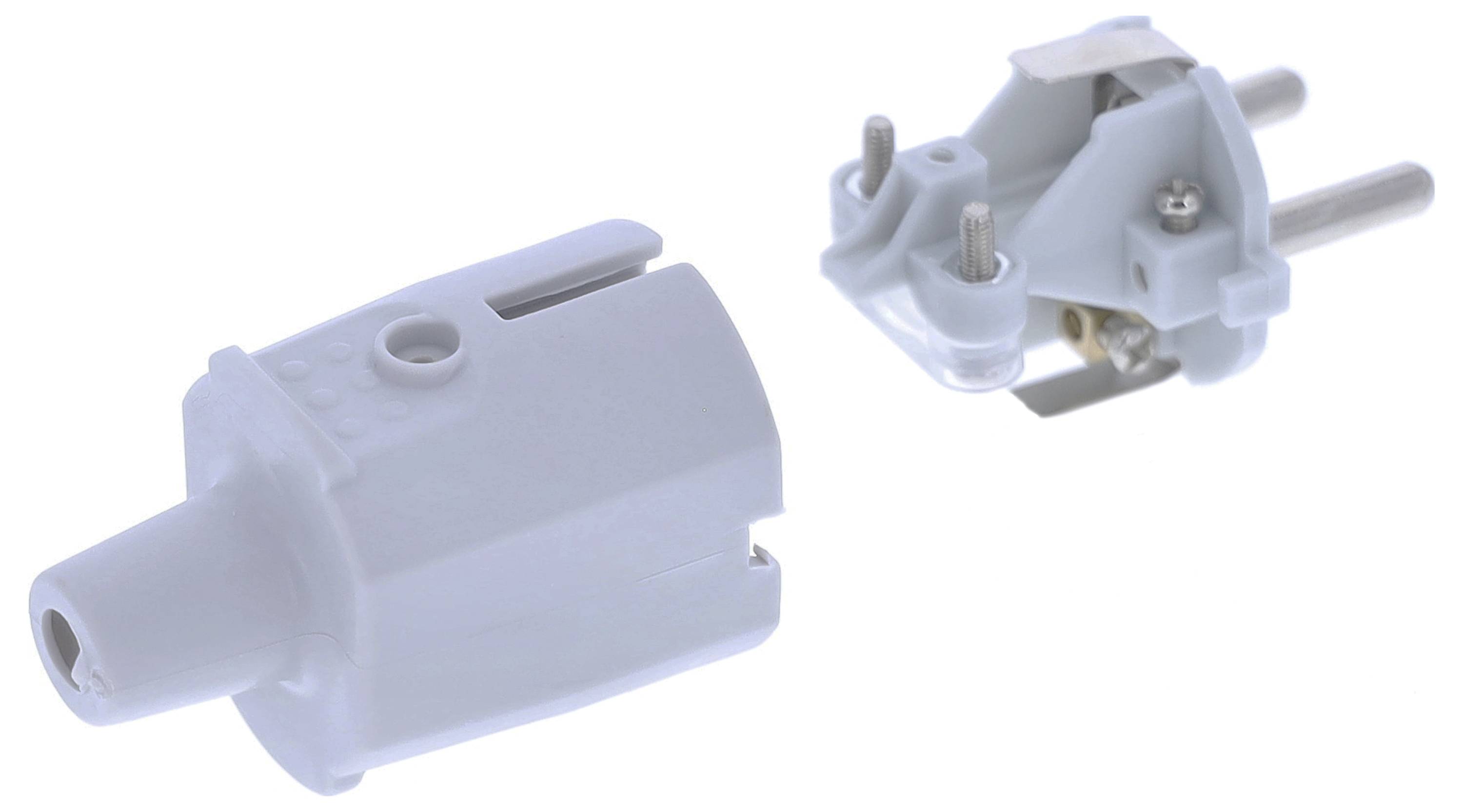 AS Schwabe 62220 Schutzkontaktstecker PVC 230 V Grau