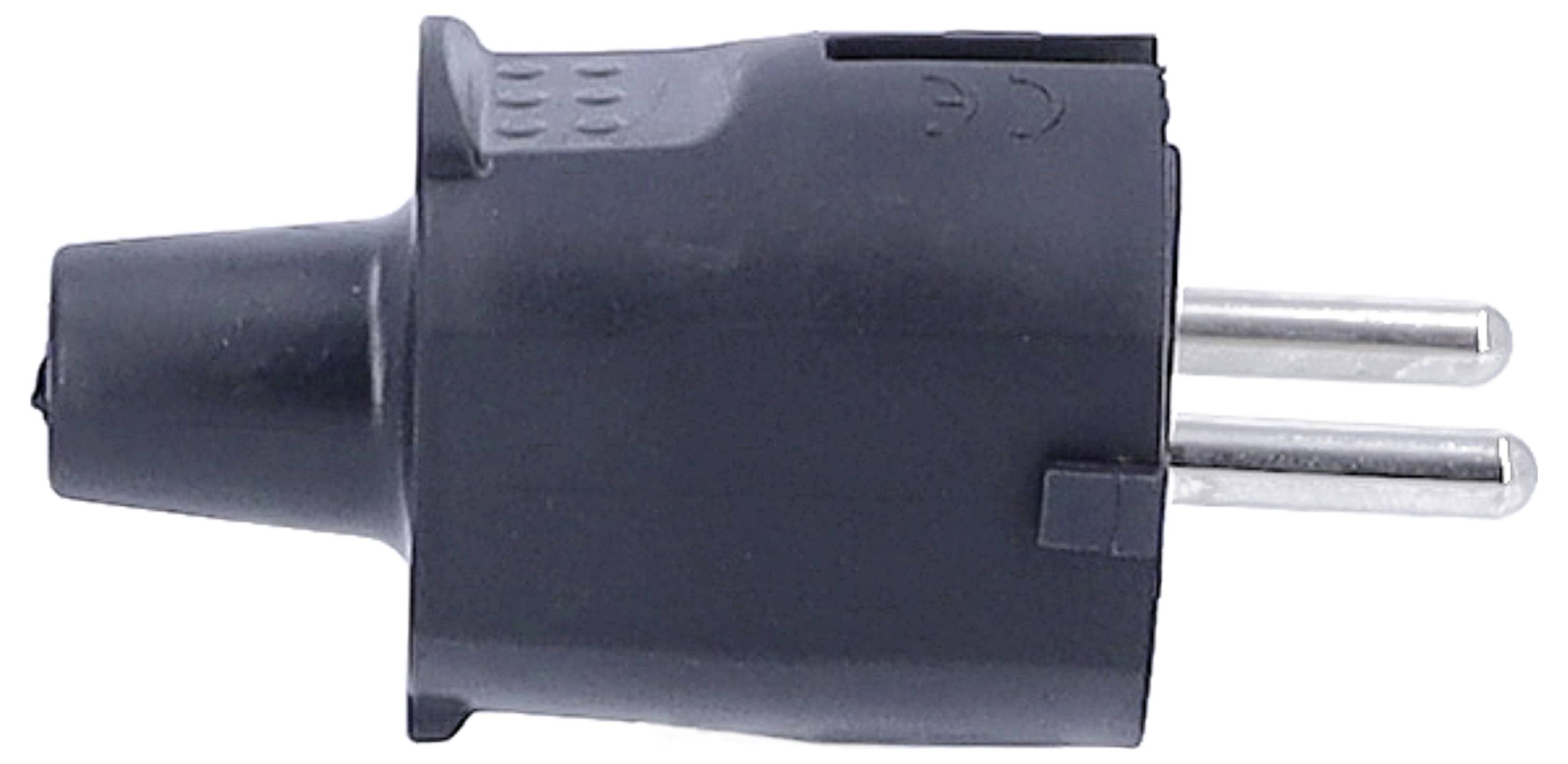 AS Schwabe 62222 Schutzkontaktstecker PVC 230V Schwarz
