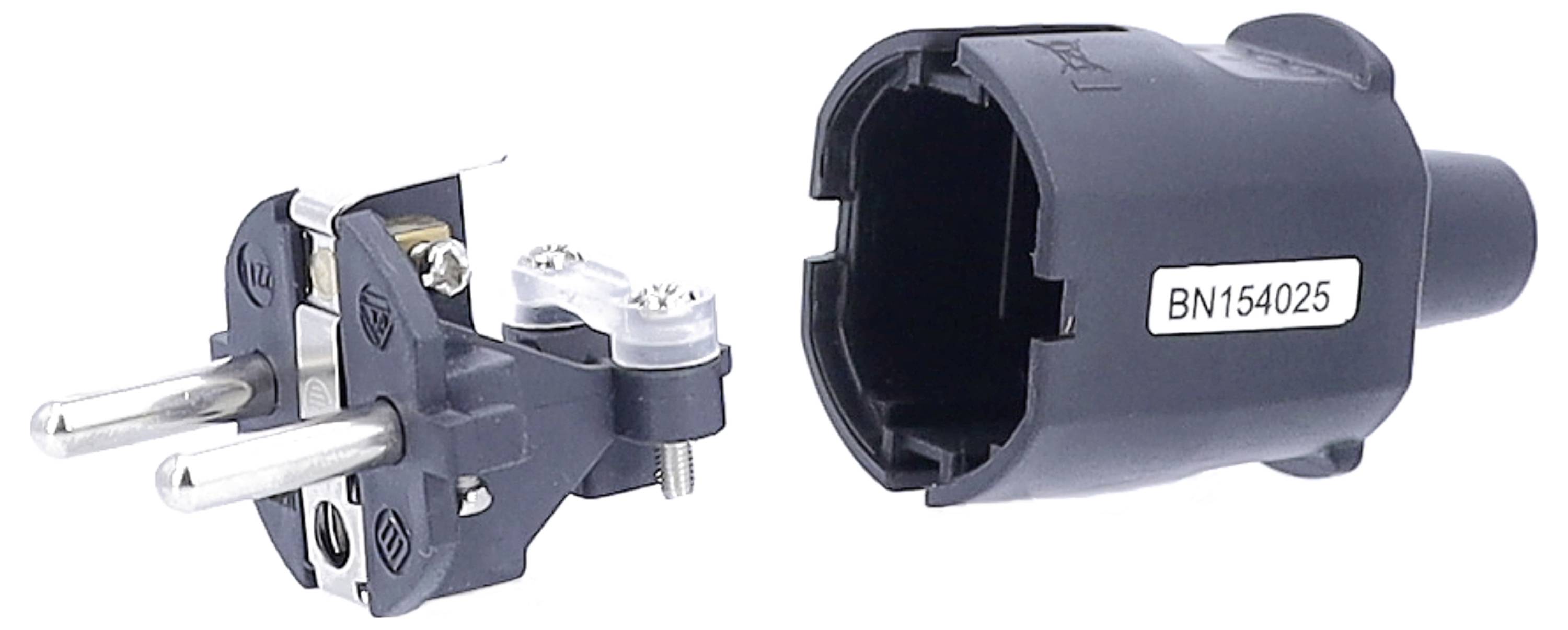 AS Schwabe 62222 Schutzkontaktstecker PVC 230V Schwarz