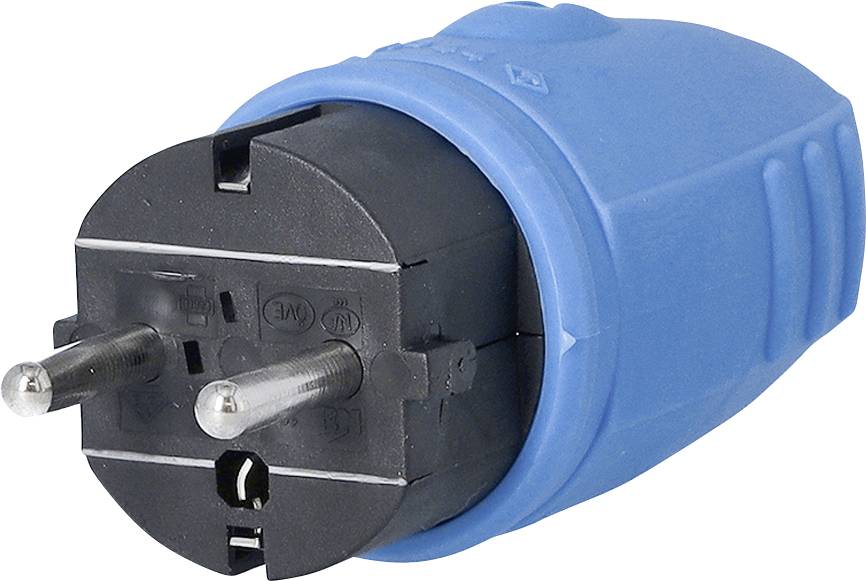 AS Schwabe 62401 Schutzkontaktstecker Gummi 230V Blau IP44
