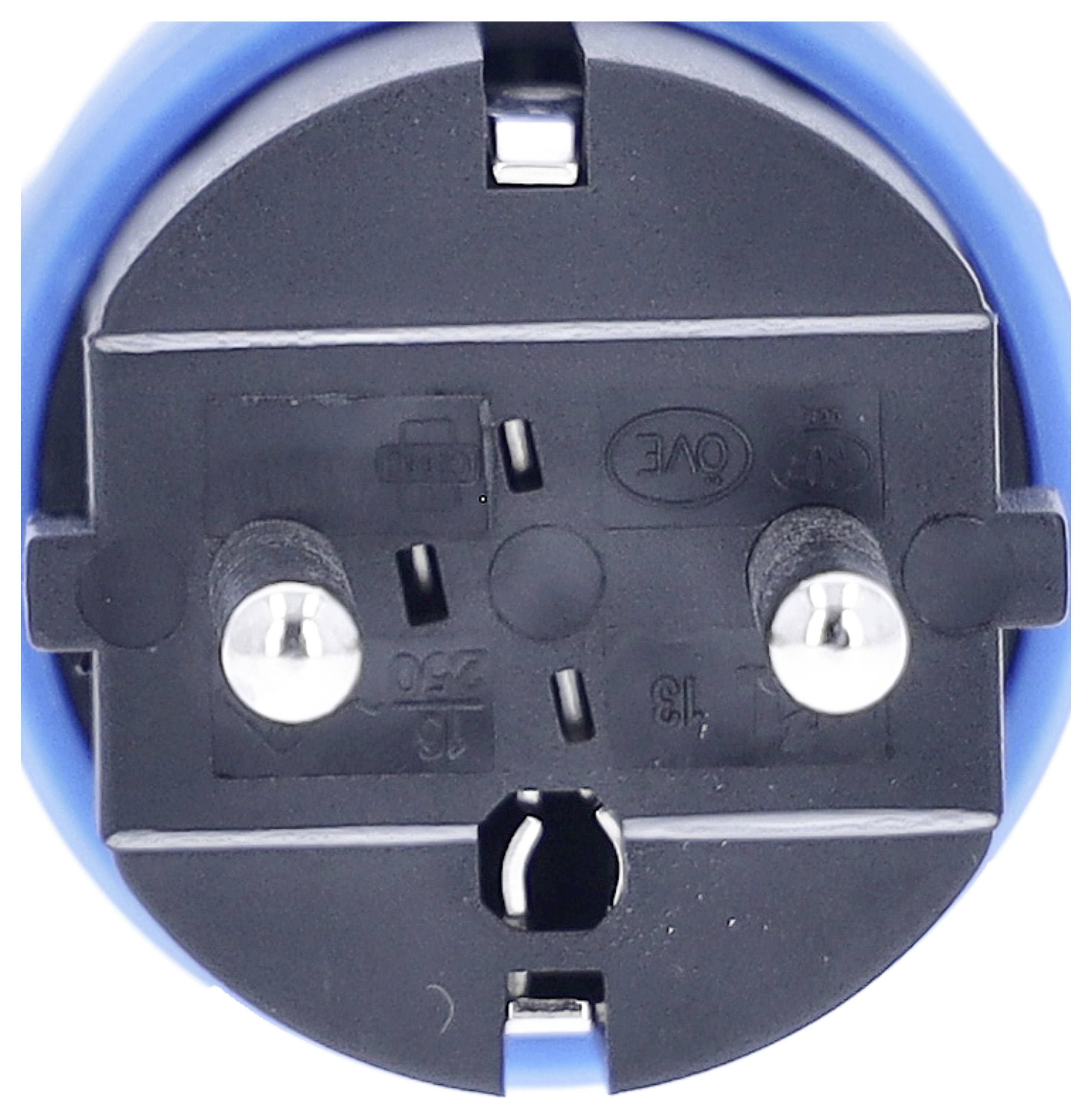 AS Schwabe 62401 Schutzkontaktstecker Gummi 230 V Blau IP44