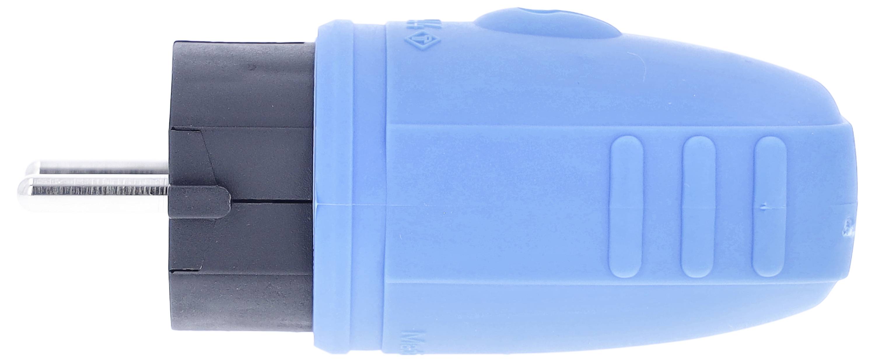 AS Schwabe 62401 Schutzkontaktstecker Gummi 230 V Blau IP44