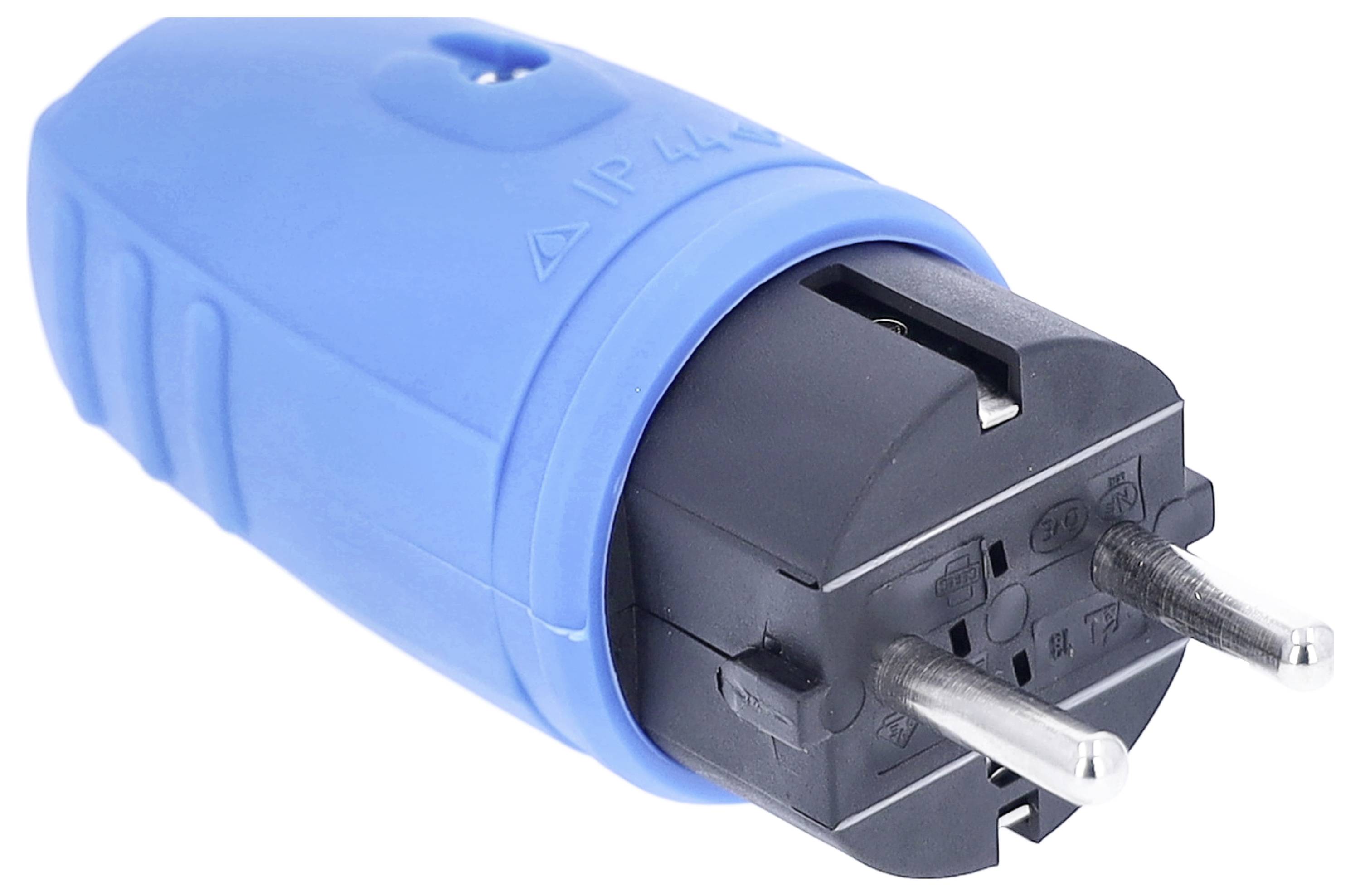 AS Schwabe 62401 Schutzkontaktstecker Gummi 230 V Blau IP44