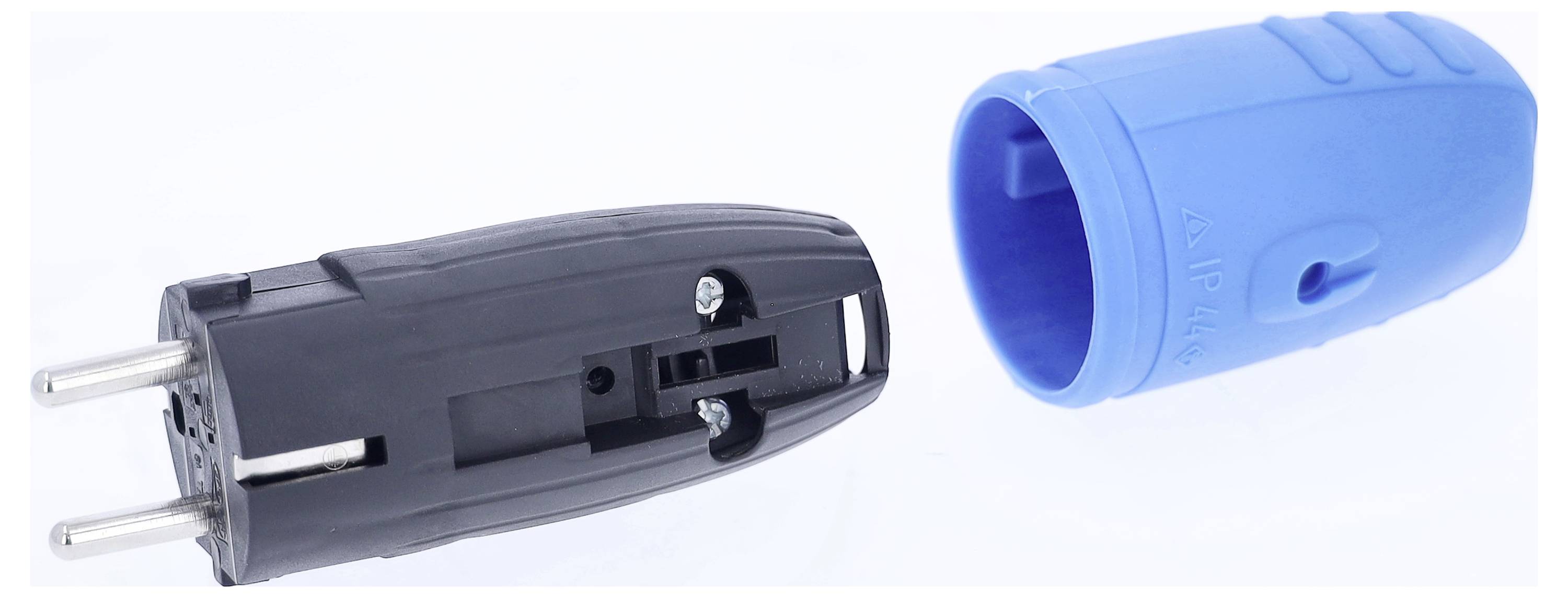 AS Schwabe 62401 Schutzkontaktstecker Gummi 230V Blau IP44