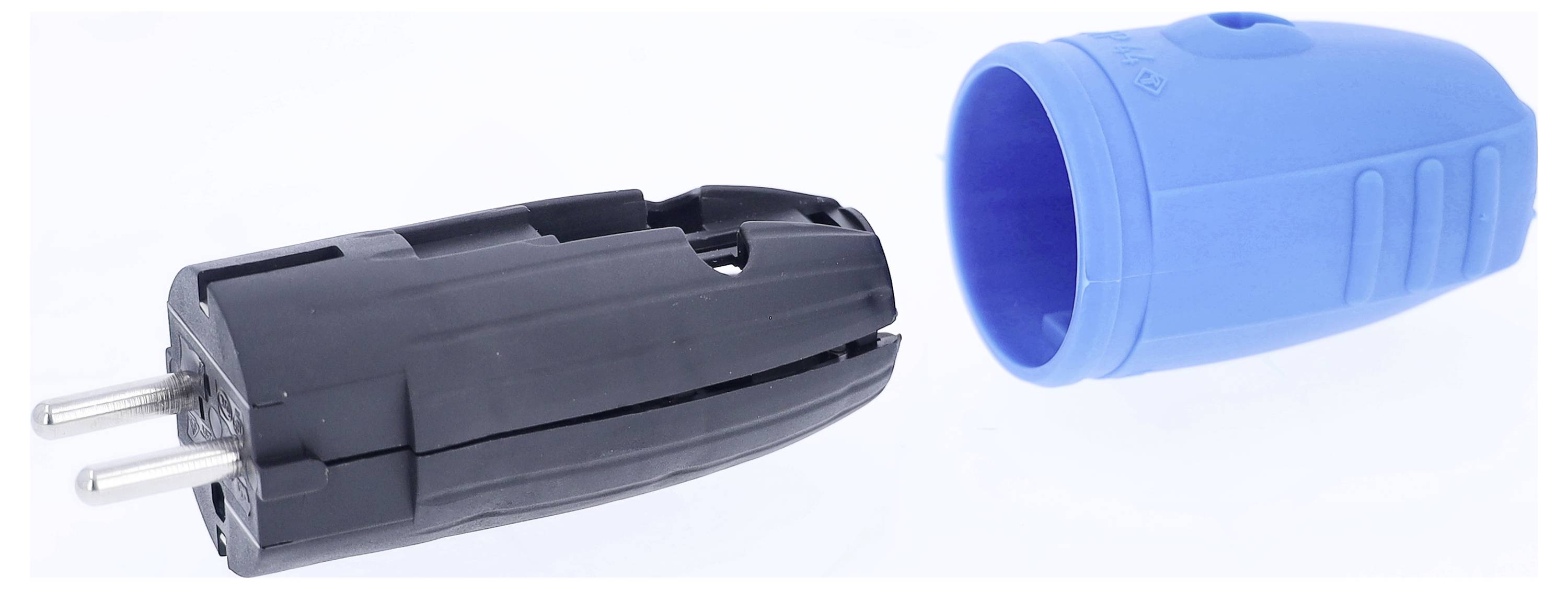 AS Schwabe 62401 Schutzkontaktstecker Gummi 230V Blau IP44