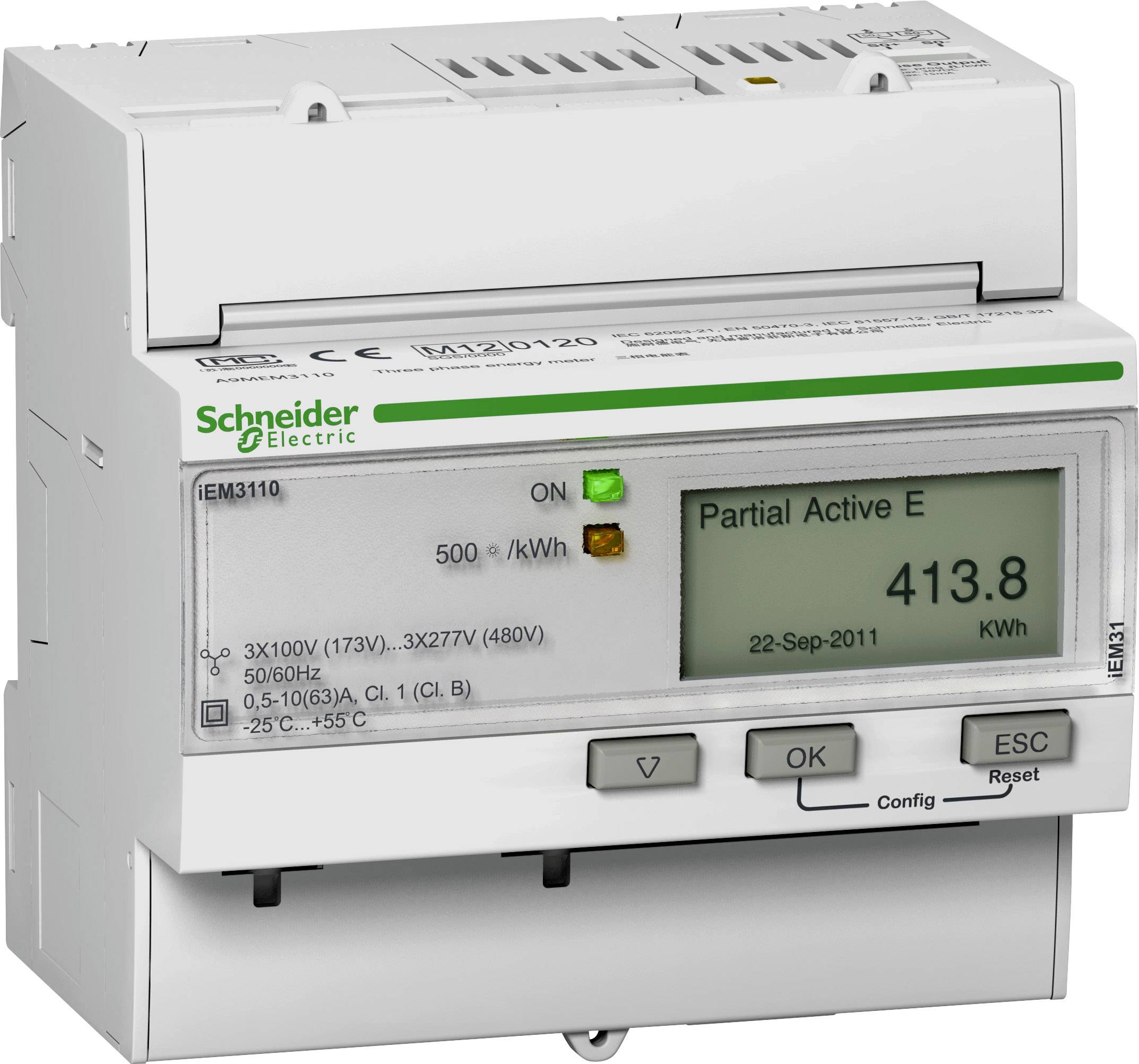 Schneider Electric A9MEM3110 A9MEM3110 E-Zähler digital 63 A MID-konform: Ja 1 St.