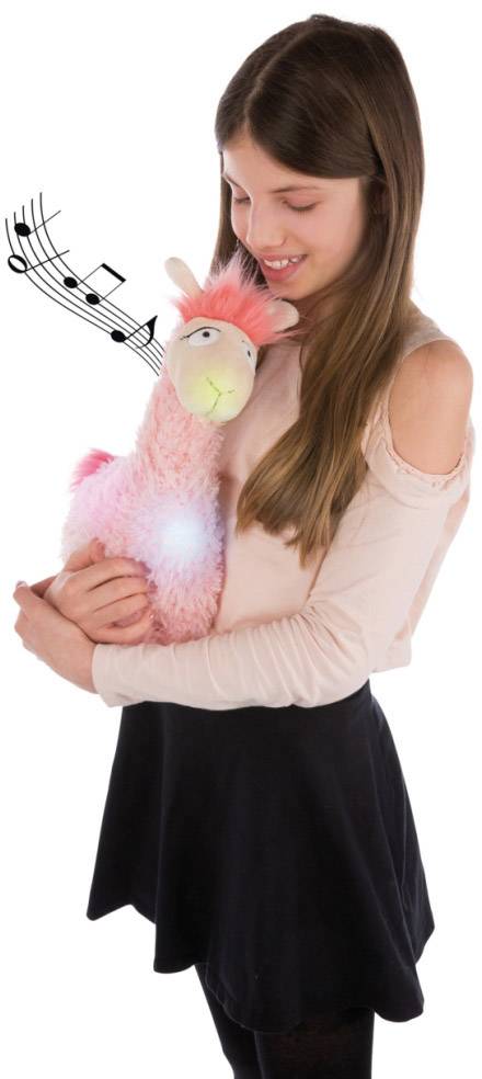 NICI Kuscheltier Lama mit Bluetooth-Lautsprecher und LEDs 42532