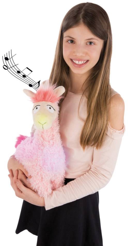 NICI Kuscheltier Lama mit Bluetooth-Lautsprecher und LEDs 42532