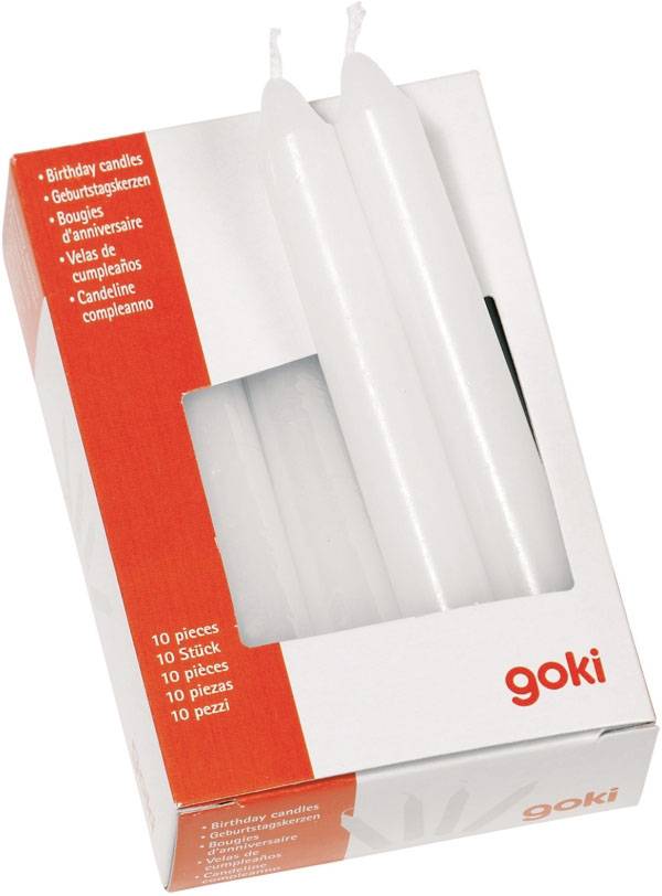 Geburtstagskerzen 10er Set weiß