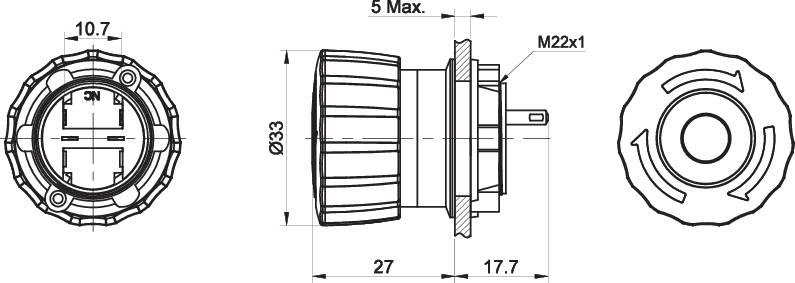 TRU COMPONENTS TC-LAS1-A22Y-01TSB Not-Aus-Schalter 250 V/AC 3A 1 Öffner IP65 1St.