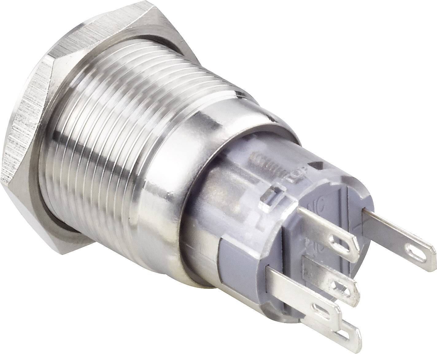 TRU COMPONENTS TC-LAS1-AGQ-11ZET/W/12V/S Vandalismusgeschützter Druckschalter 250 V/AC 3A 1 x Aus/Ein IP67 rastend 1St.