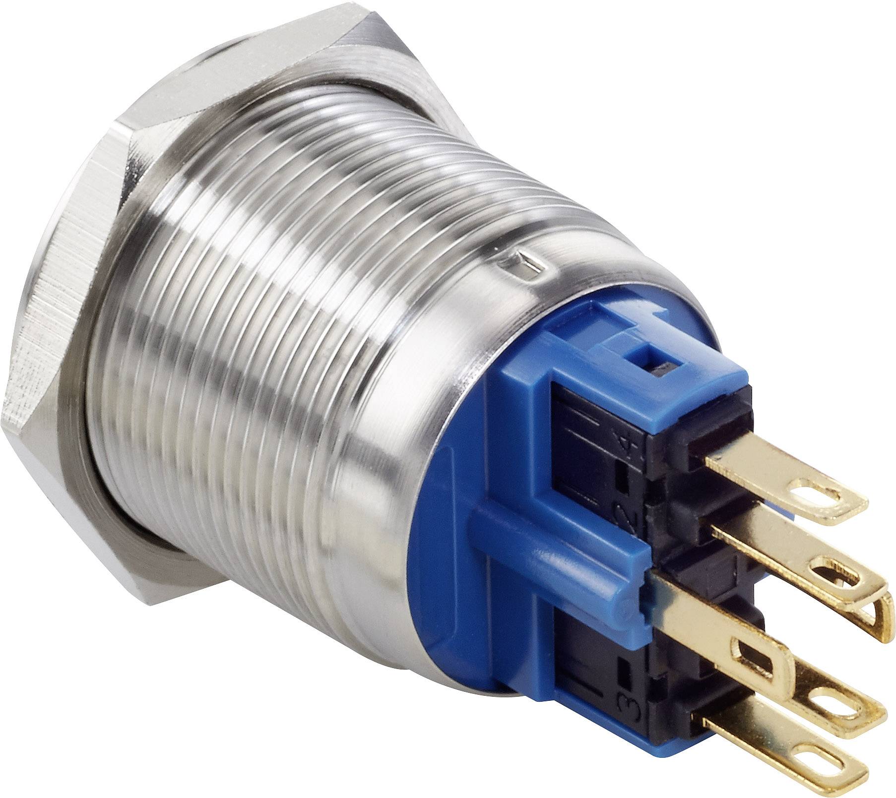 TRU COMPONENTS TC-GQ22-11ZET/B/12V/S Vandalismusgeschützter Druckschalter 250 V/AC 3A 1 x Aus/Ein rastend Blau IP65 1St.