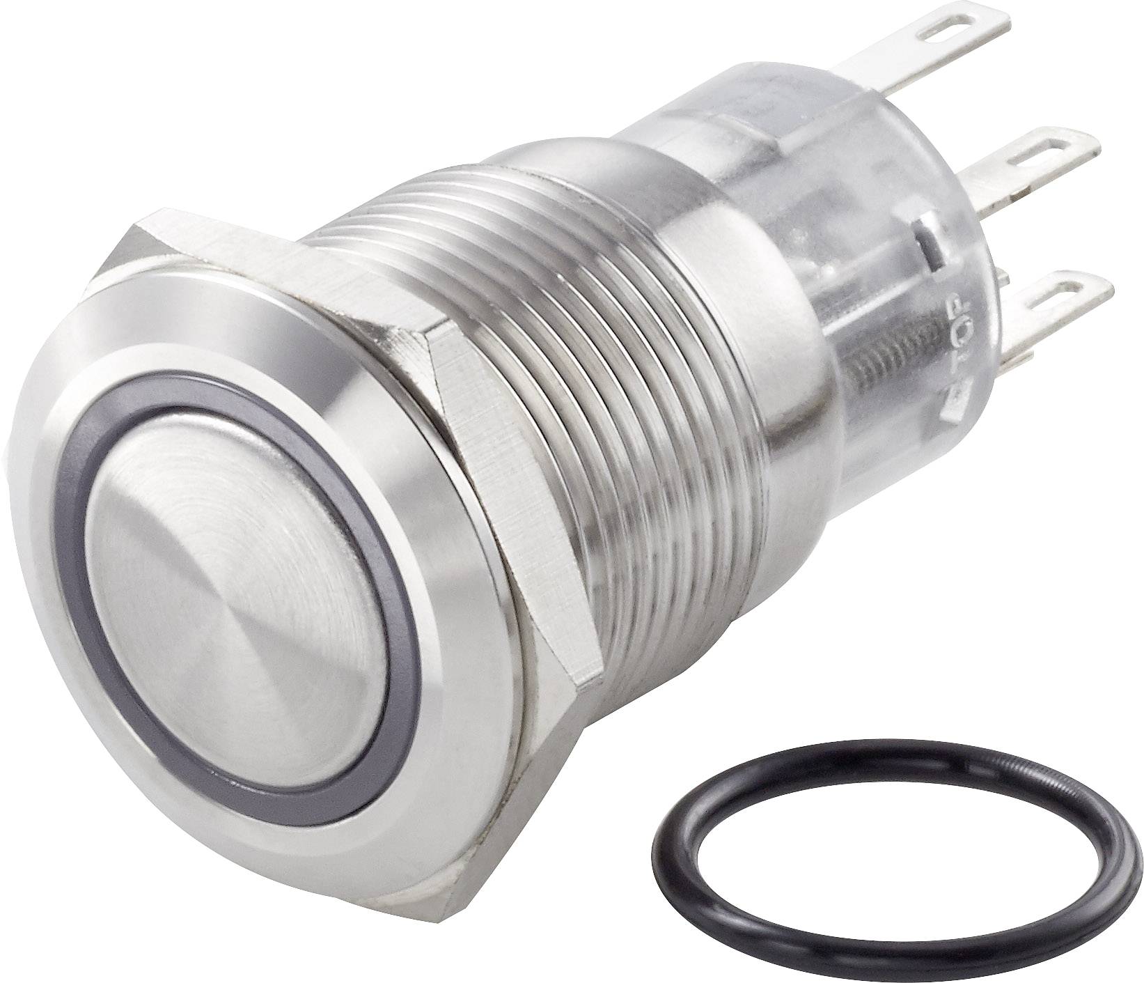 TRU COMPONENTS TC-7494624 TC-LAS1-AGQ-11E/42RGB/ Vandalismusgeschützter Druckschalter 250 V/AC 3A 1 x Aus/(Ein) tastend Rot, Grün