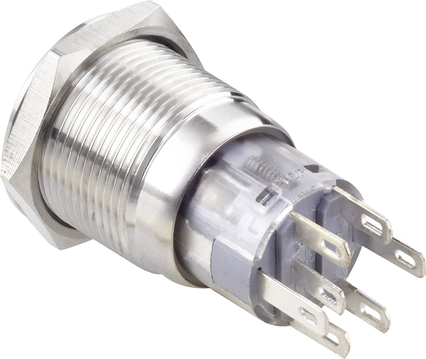 TRU COMPONENTS TC-7494632 TC-LAS1-AGQ-11ZE/42RGB/ Vandalismusgeschützter Druckschalter 250 V/AC 3A 1 x Aus/Ein rastend Rot, Grün