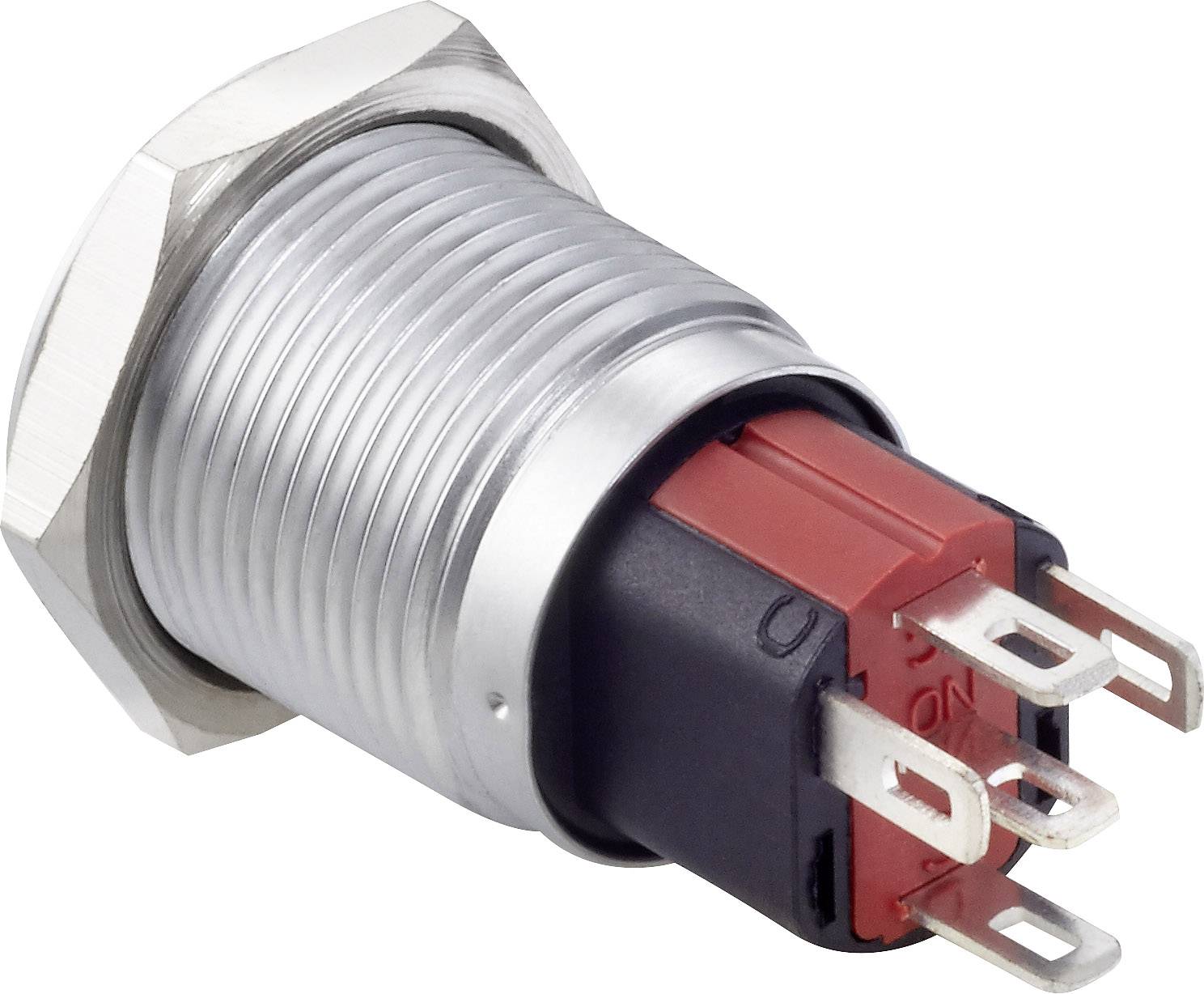 TRU COMPONENTS TC-GQ16-KF-11ZD/J/R/12V/C Vandalismusgeschützter Druckschalter 48 V/DC 2A 1 x Aus/Ein rastend Rot IP65 1St.
