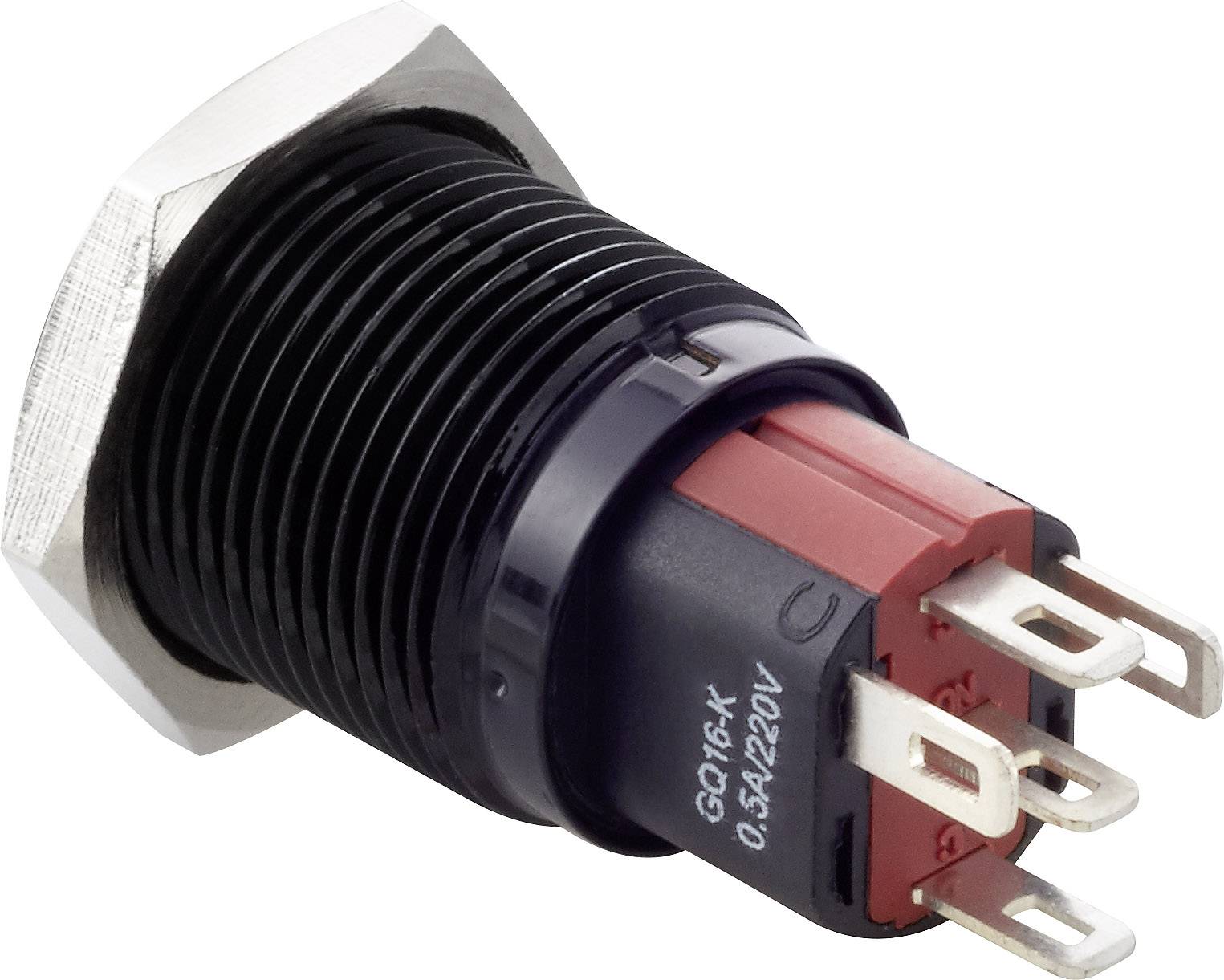 TRU COMPONENTS TC-7494896 TC-GQ16-KF-11ZE/J/B/12V/A Vandalismusgeschützter Druckschalter 48 V/DC 2 A 1 x Aus/Ein rastend Blau IP65 1 St.