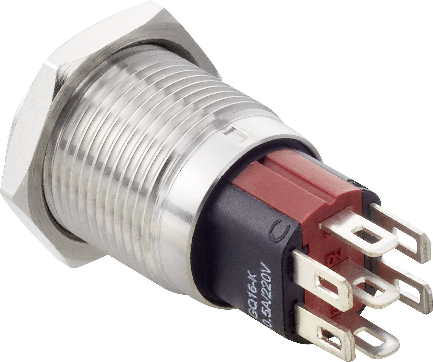 TRU COMPONENTS TC-7495048 TC-GQ16-KH-11E/J/41RGB/12V/S Vandalismusgeschützter Druckschalter 48 V/DC 2 A 1 x Aus/(Ein) tastend Rot, Grün, Blau, RGB