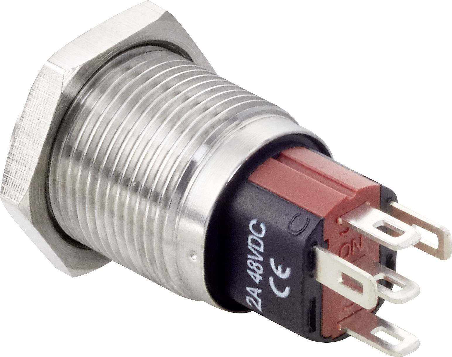 TRU COMPONENTS TC-GQ16-KH-11ZE/J/B/12V/S Vandalismusgeschützter Druckschalter 48 V/DC 2A 1 x Aus/Ein rastend Blau IP65 1St.