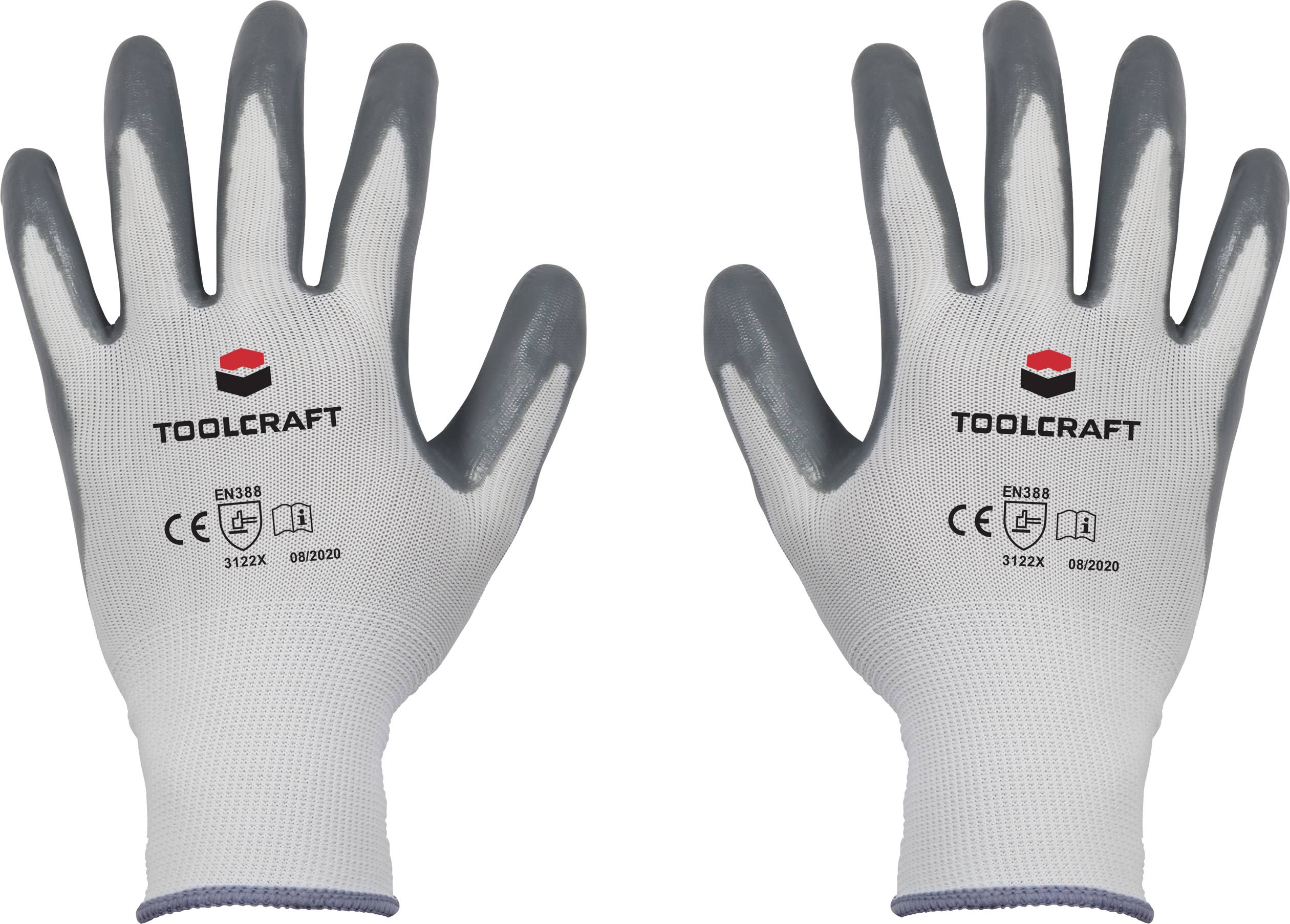 TOOLCRAFT TO-5621502 Polyamid, Nitril Arbeitshandschuh Größe (Handschuhe): 9 EN 388 CAT II 1 Paar