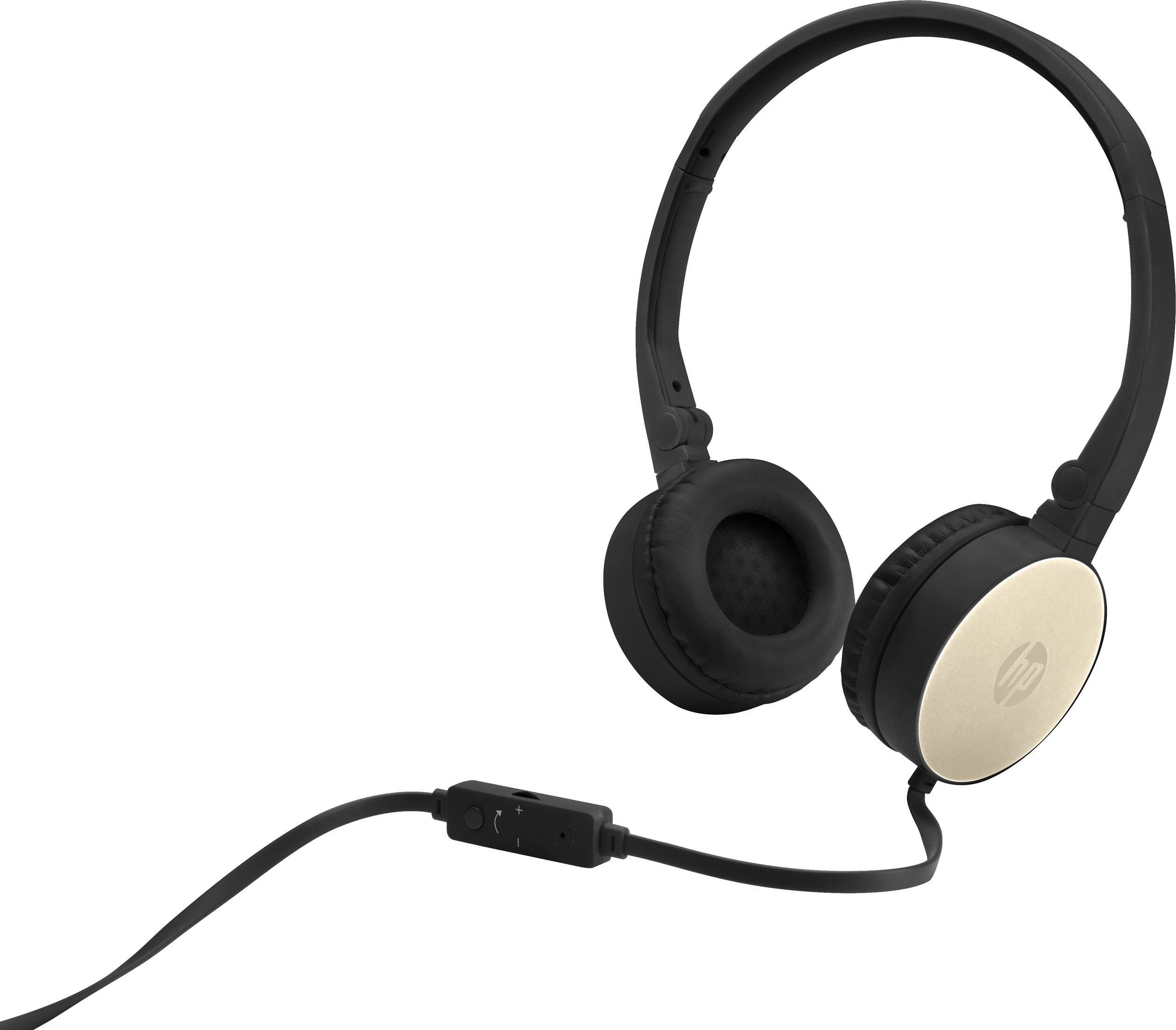 HP H2800 On Ear Kopfhörer kabelgebunden Gold Noise Cancelling