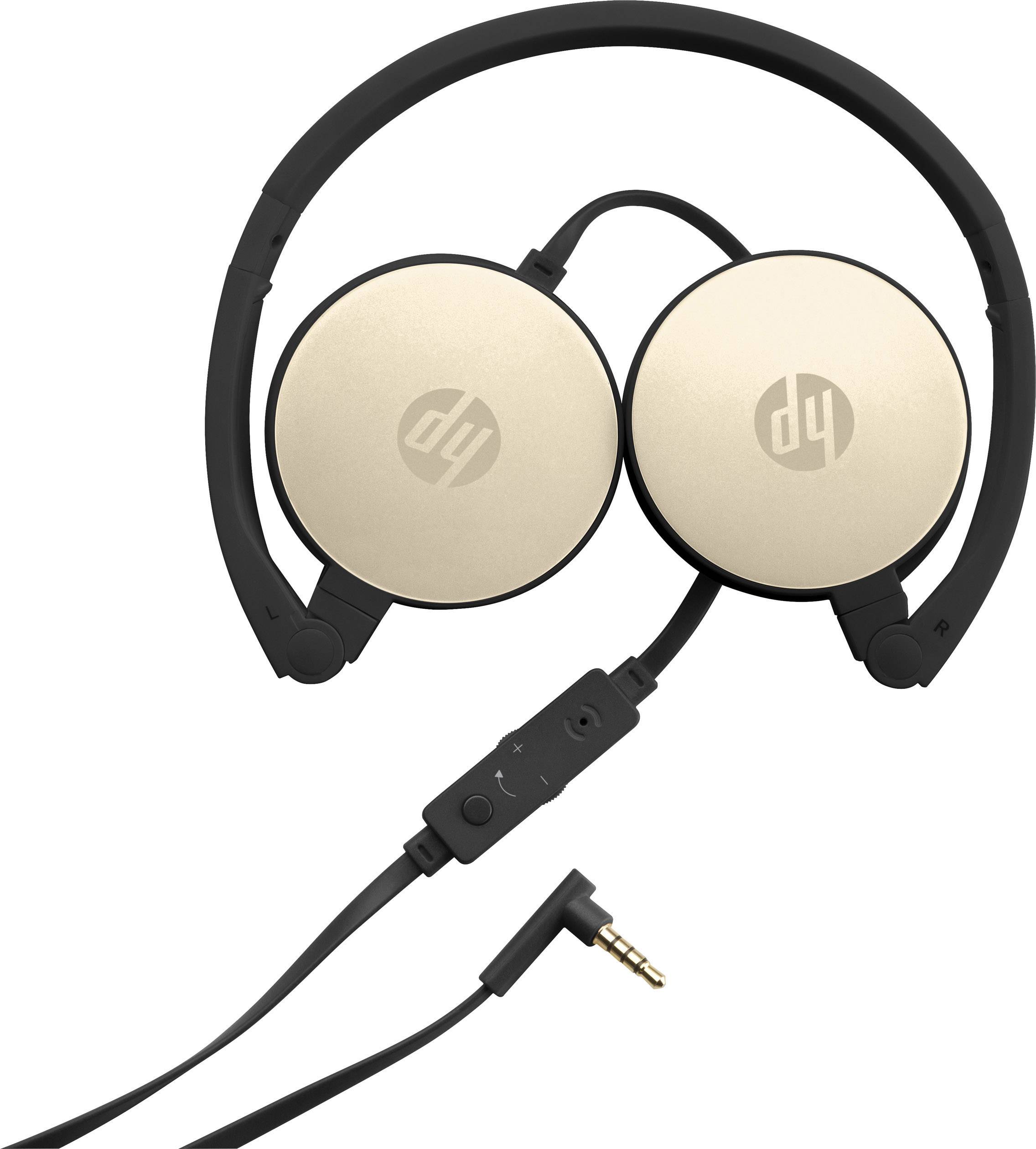 HP H2800 On Ear Kopfhörer kabelgebunden Gold Noise Cancelling
