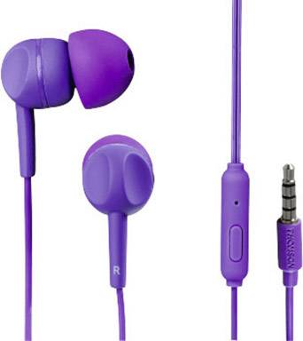 Thomson EAR3005PL In Ear Kopfhörer kabelgebunden Lila Noise Cancelling Lautstärkeregelung, Headset