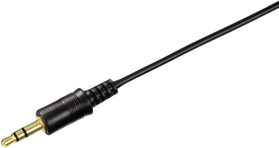 Schwarzes Audiokabel mit 3,5-mm-Klinkenstecker.