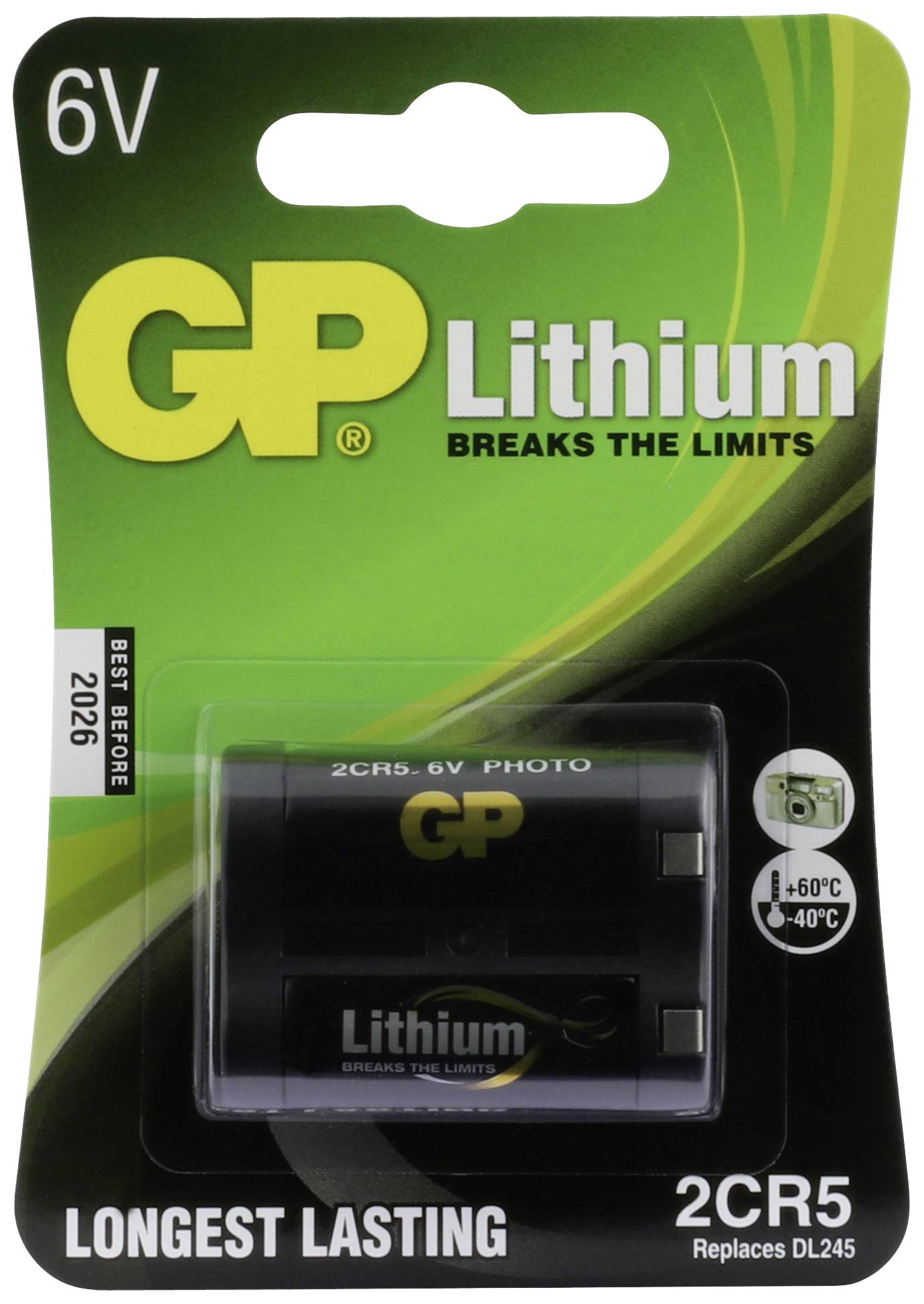 GP GP2CR5STD109C1 Fotobatterie 2CR5 Lithium 6V 1St.