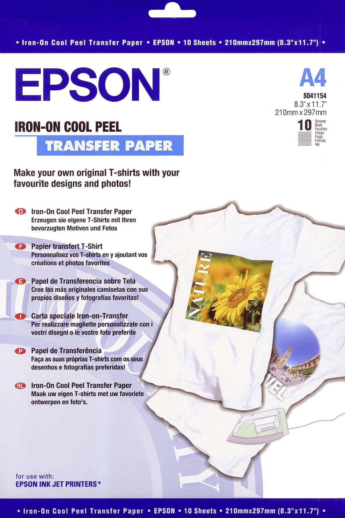 Epson Textilfolie DIN A4 für helle Textilien 10 St.