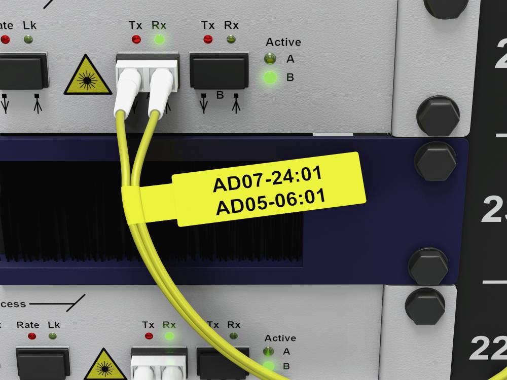 Schriftband Laminierte Kabel-Etiketten Brother FLe FLe-6511 Bandfarbe: Gelb Schriftfarbe:Schwarz