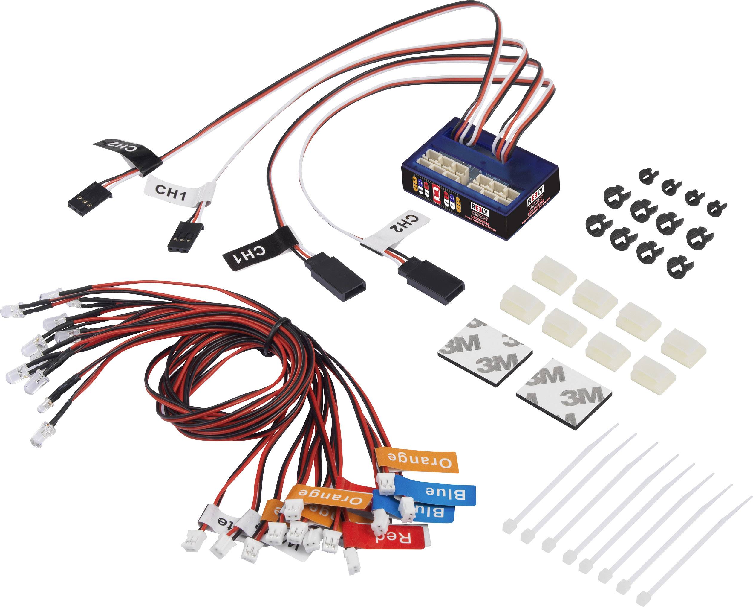 Reely LED-Beleuchtung Weiß, Orange, Rot, Blau blinkend 4.8 - 6 V RE-5631024