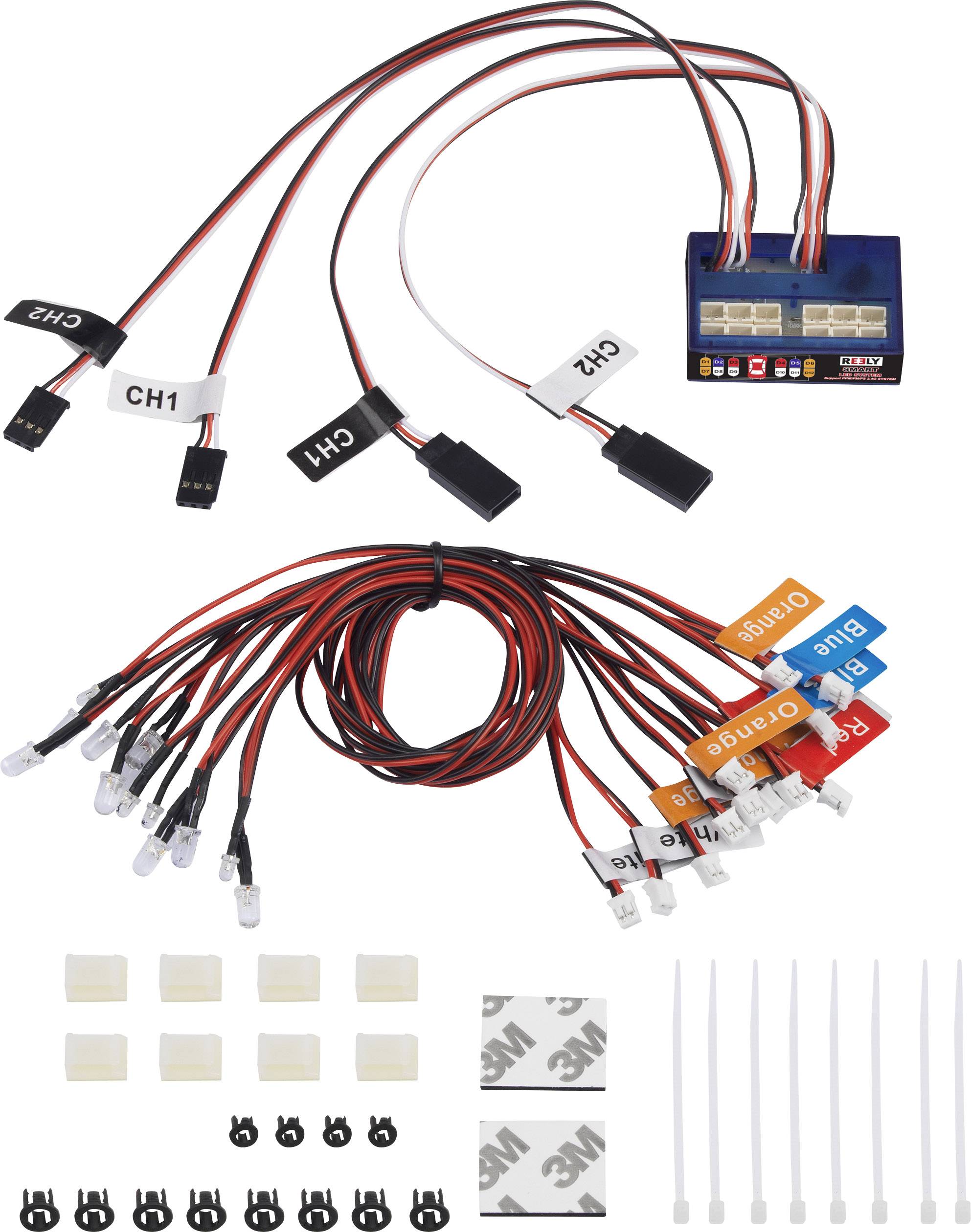 Reely LED-Beleuchtung Weiß, Orange, Rot, Blau blinkend 4.8 - 6 V RE-5631024