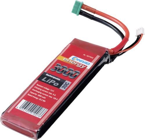 Modellbau-Akkupack (LiPo) 7.4V 3000 mAh Zellen-Zahl: 2 20 C Softcase MPX