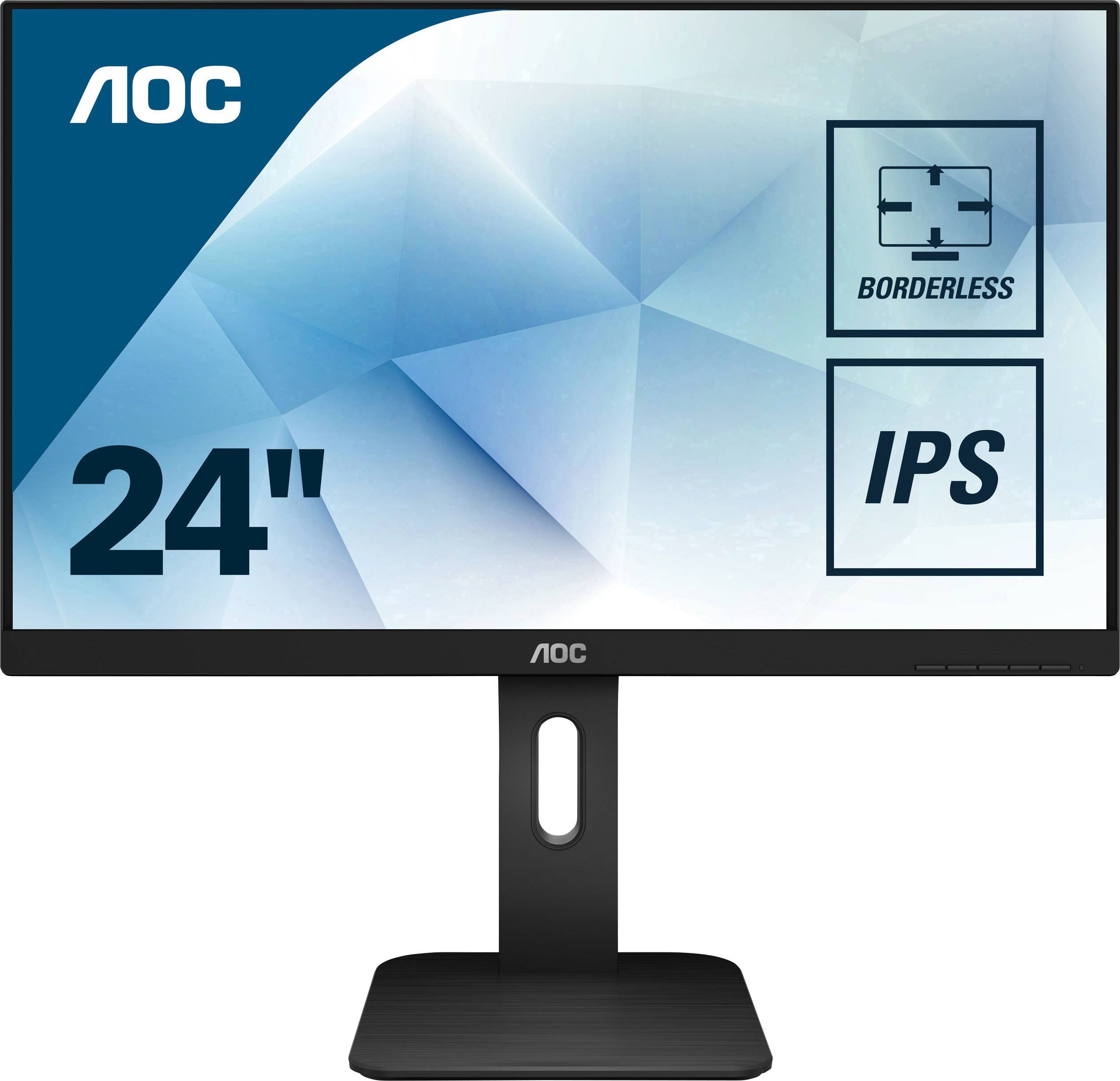AOC 24P1 LCD-Monitor EEK E (A - G) 60.5 cm (23.8 Zoll) 1920 x 1080 Pixel 16:9 5 ms DisplayPort, DVI, HDMI®, USB 3.2 Gen 1 (USB 3.0), VGA, Kopfhörer