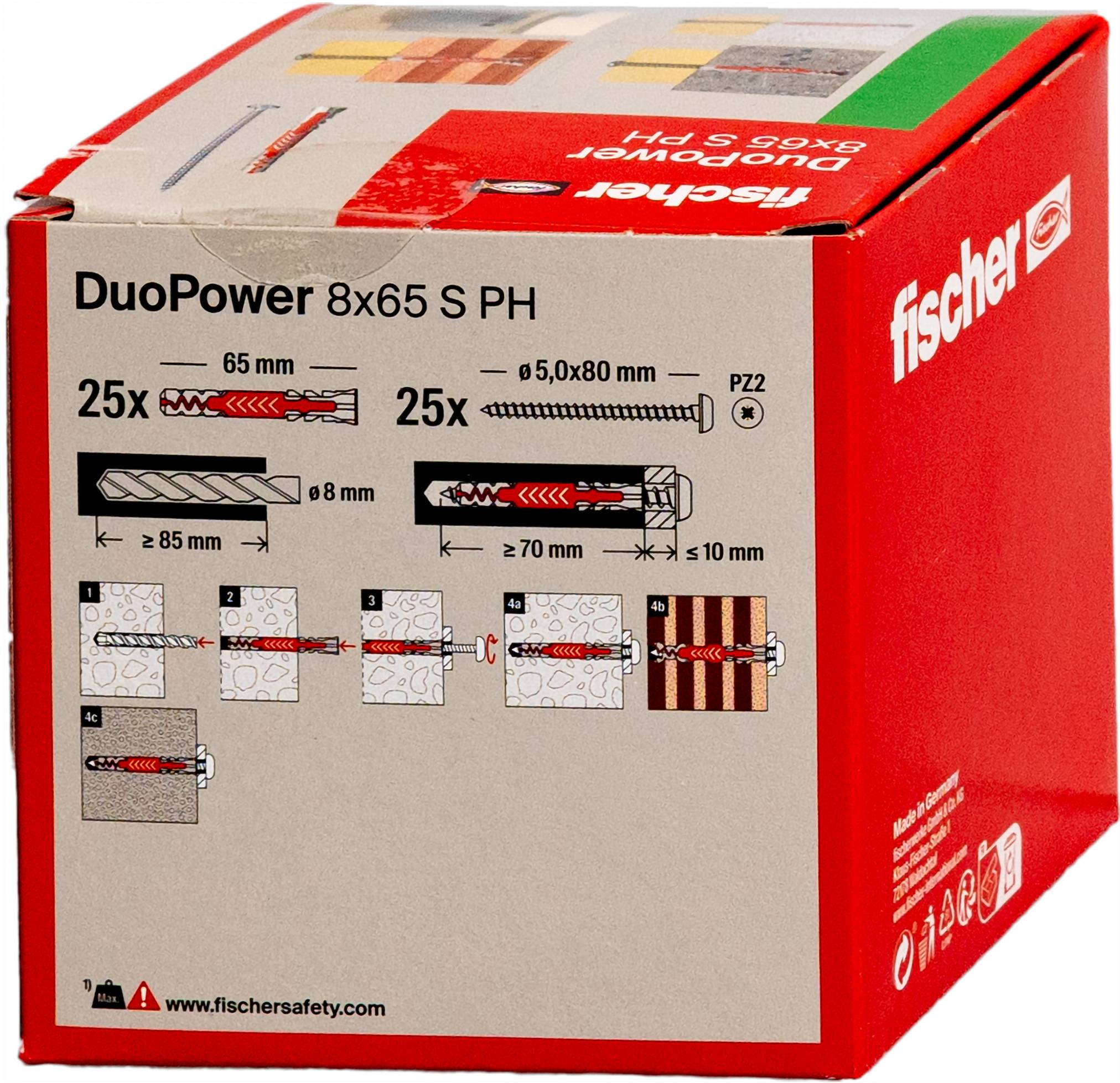 Eine Schachtel mit der Aufschrift „DuoPower 8x65 S PH