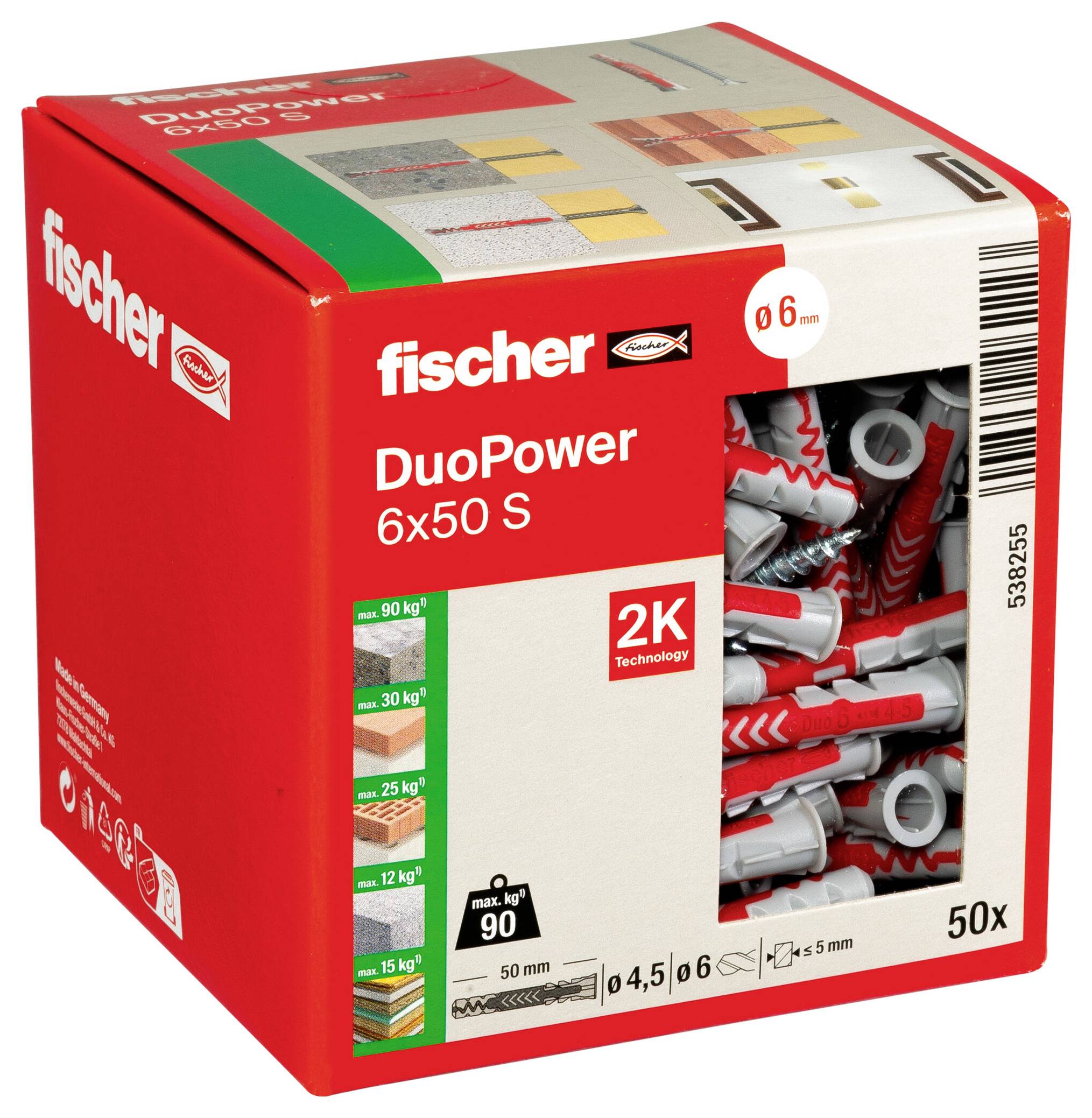 Fischer 538255 DUOPOWER 6x50 S LD 2-Komponenten-Dübel 50mm 6mm 50St.