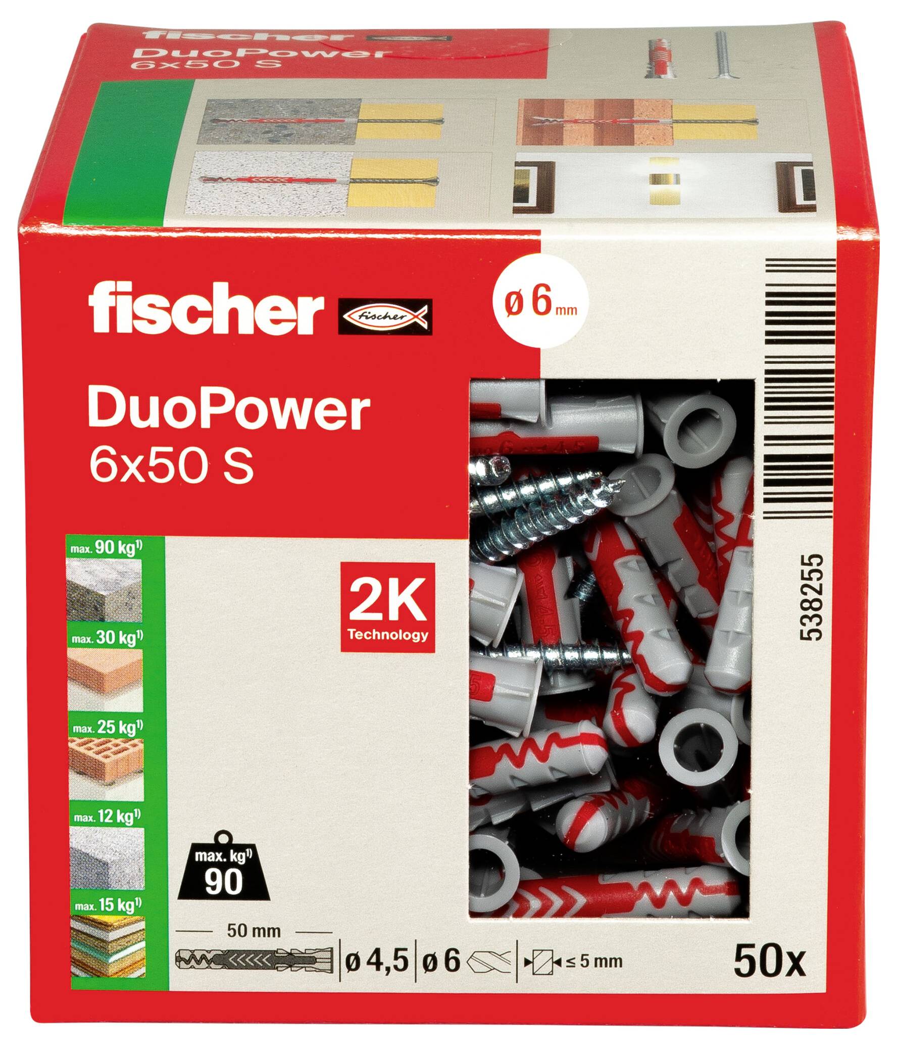 Fischer 538255 DUOPOWER 6x50 S LD 2-Komponenten-Dübel 50mm 6mm 50St.